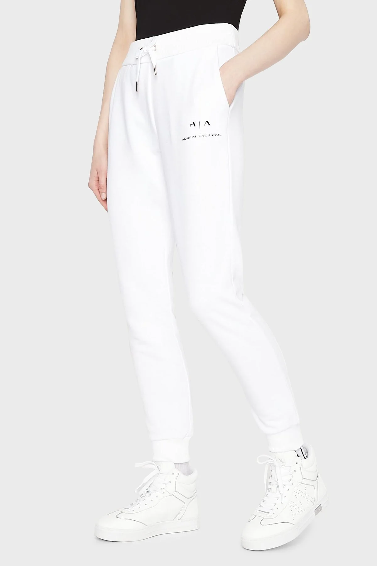 Armani Exchange Pamuklu Regular Fit Jogger Spor Bayan Pantolon 3LYP94 YJE5Z 1100 BEYAZ - 1