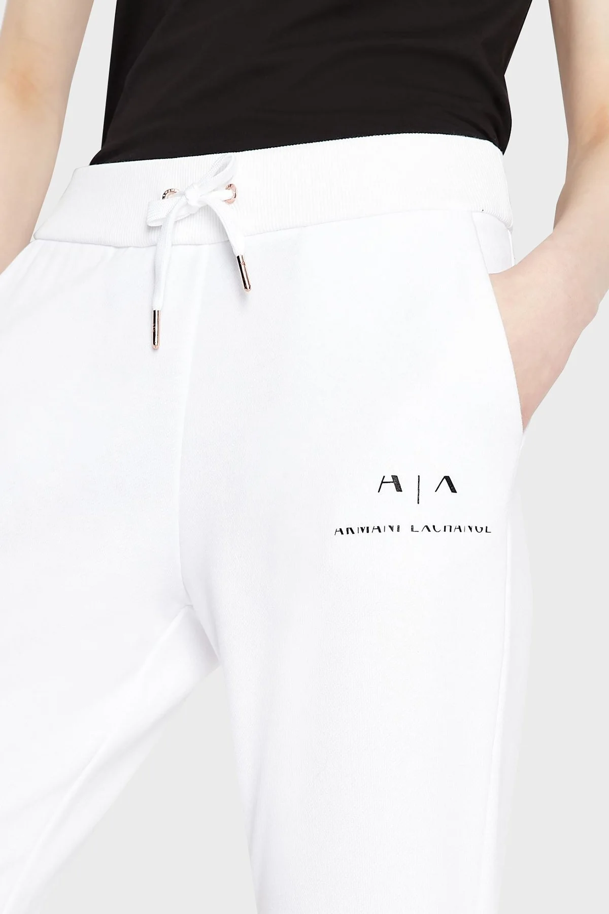 Armani Exchange Pamuklu Regular Fit Jogger Spor Bayan Pantolon 3LYP94 YJE5Z 1100 BEYAZ - 4