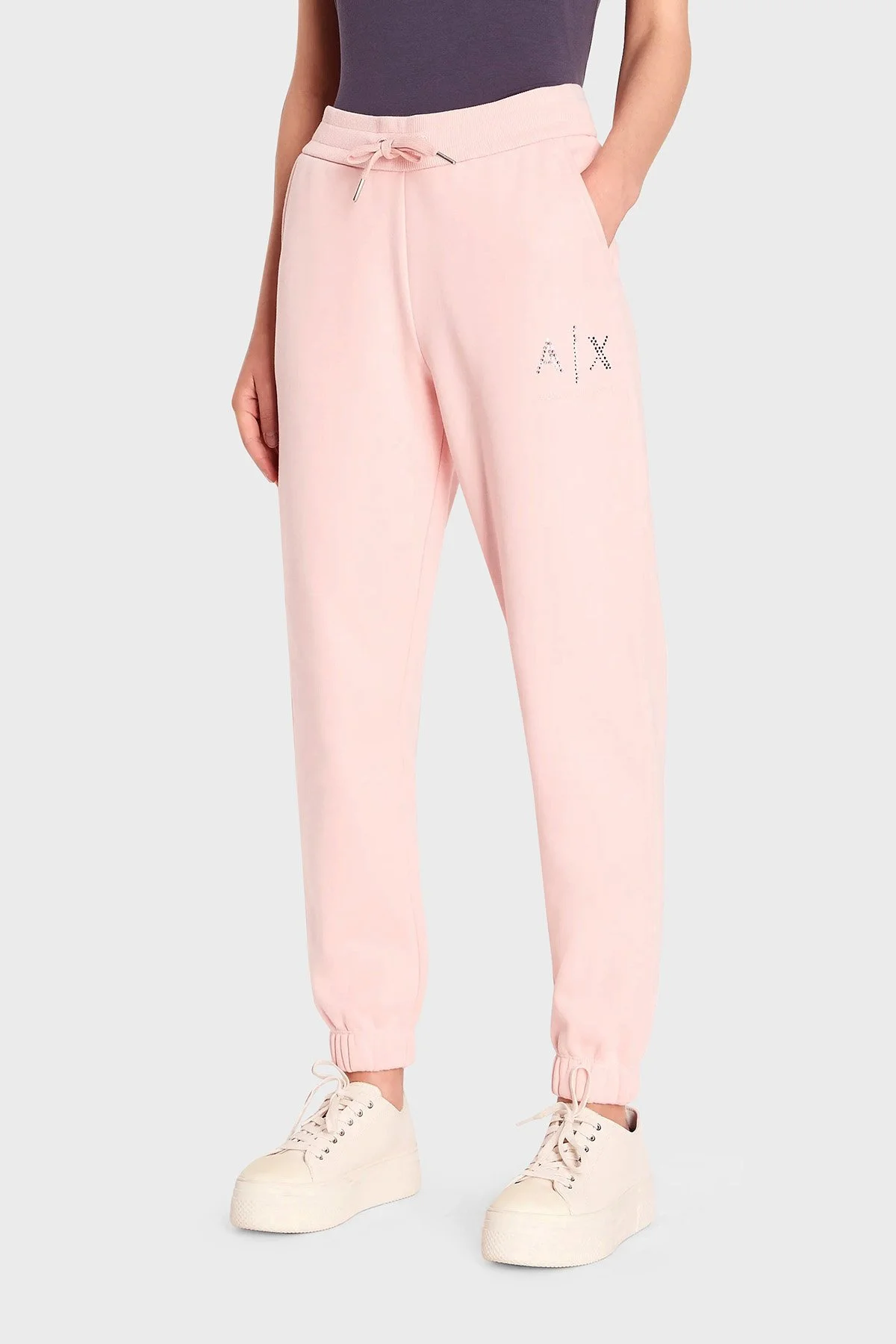 Armani Exchange Pamuklu Regular Fit Jogger Spor Kadın Pantolon 6RYP94 YJEFZ 7415 PEMBE - 1