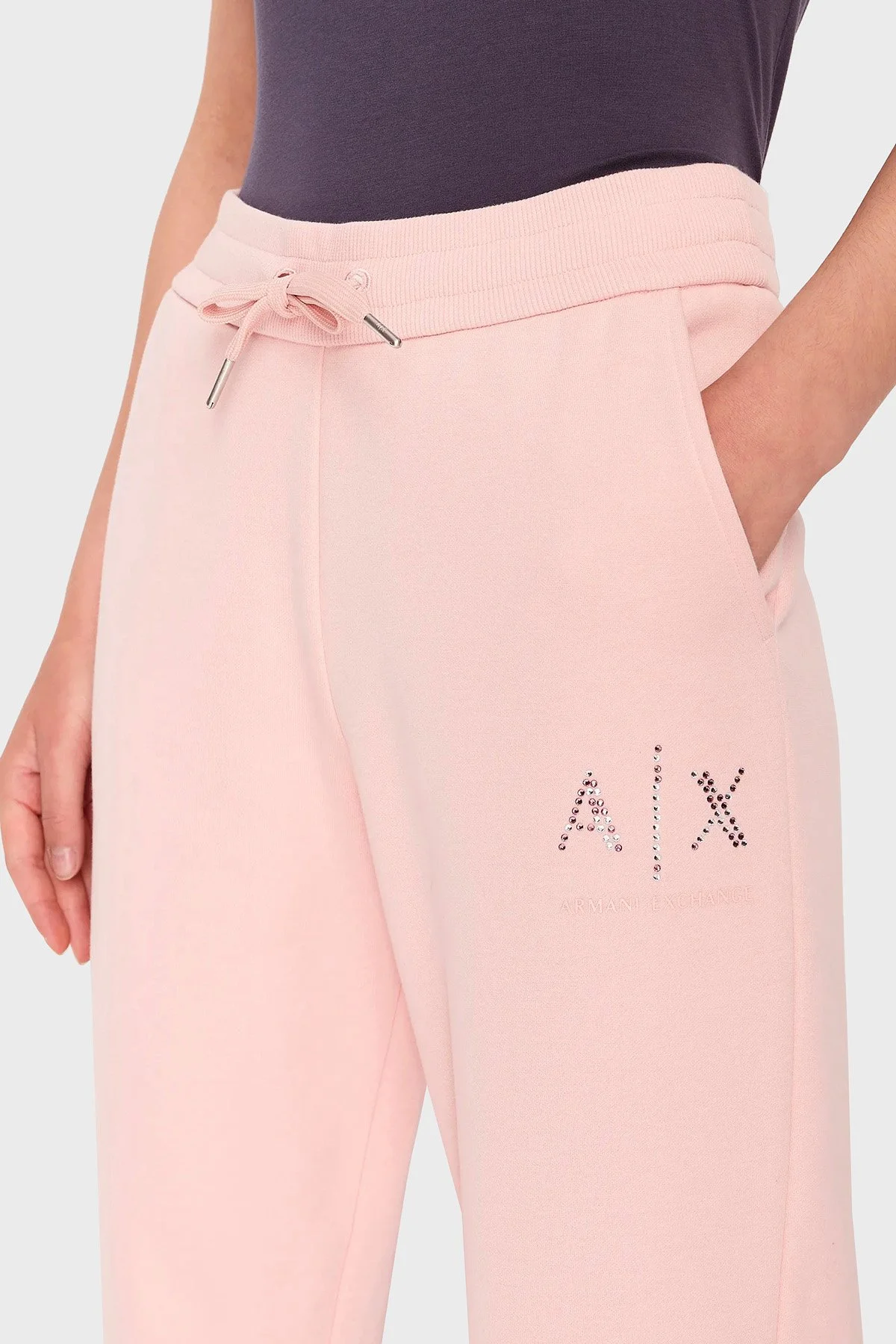 Armani Exchange Pamuklu Regular Fit Jogger Spor Kadın Pantolon 6RYP94 YJEFZ 7415 PEMBE - 4
