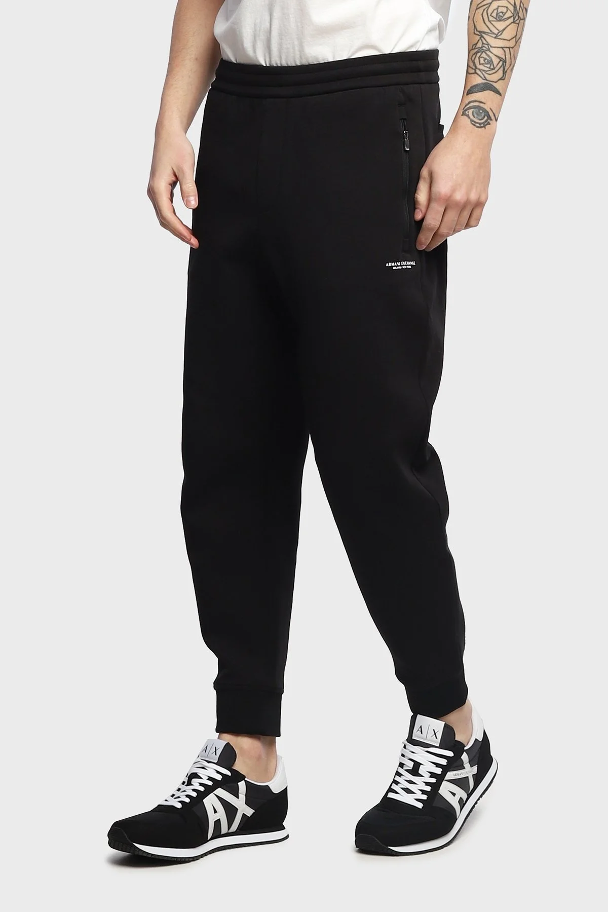 Armani Exchange Pamuklu Regular Fit Jogger Spor Erkek Pantolon 3LZPLB ZJZGZ 22AG SİYAH - 1
