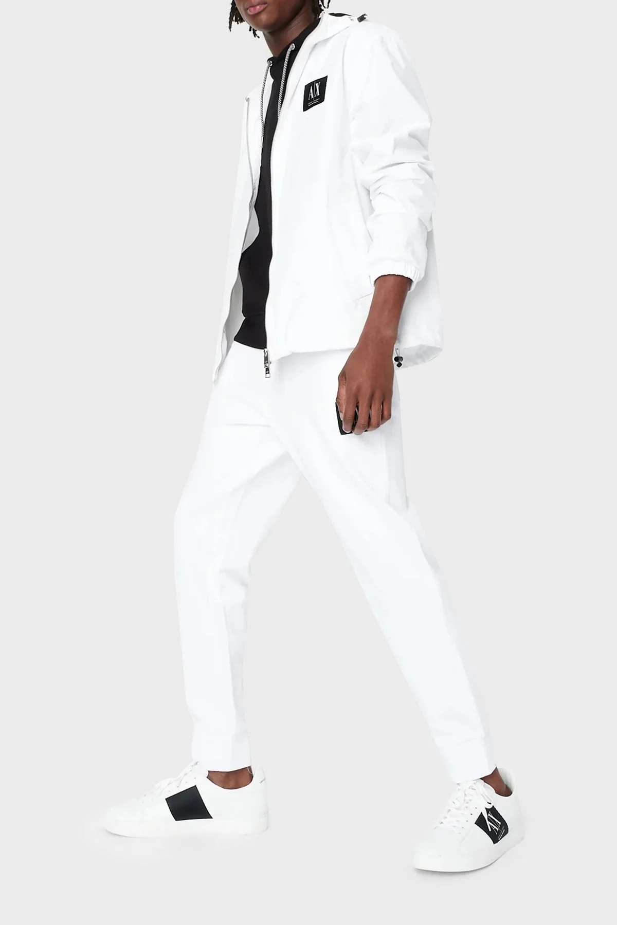 Armani Exchange Pamuklu Regular Fit Jogger Spor Erkek Pantolon 3RZPAA ZJ83Z 1100 BEYAZ - 4