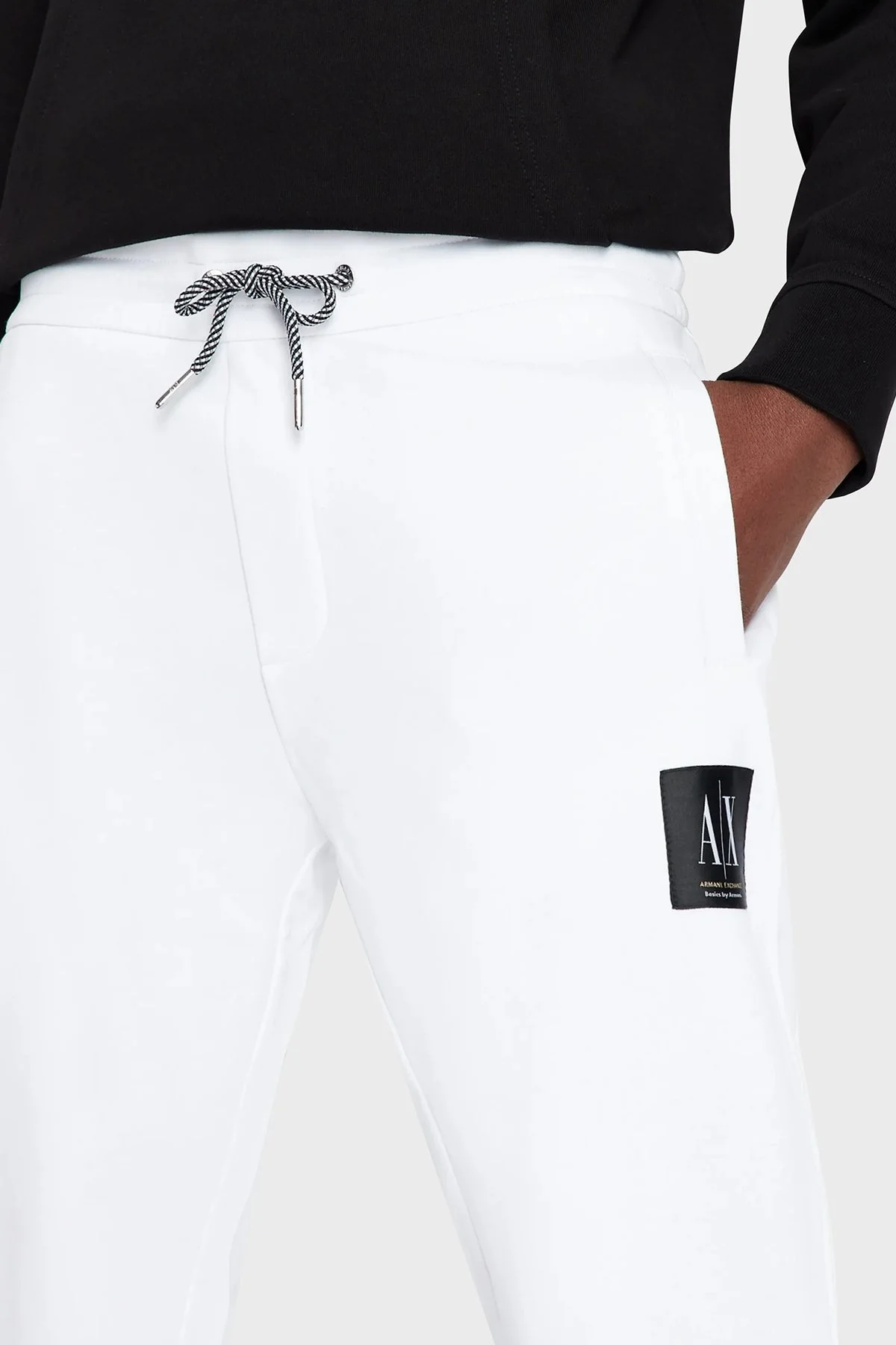 Armani Exchange Pamuklu Regular Fit Jogger Spor Erkek Pantolon 3RZPAA ZJ83Z 1100 BEYAZ - 5