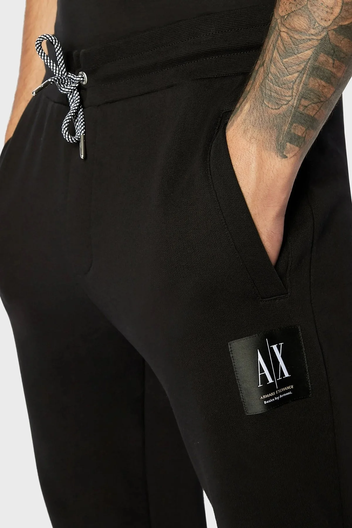 Armani Exchange Pamuklu Regular Fit Jogger Spor Erkek Pantolon 3RZPAA ZJ83Z 1200 SİYAH - 4