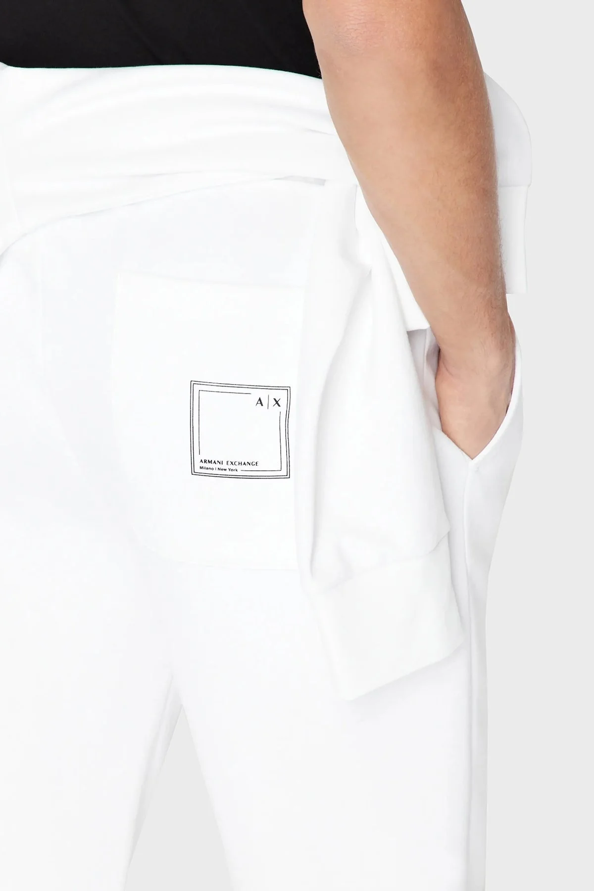 Armani Exchange Pamuklu Regular Fit Jogger Spor Erkek Pantolon 3RZPBB ZJCAZ 1100 BEYAZ - 4