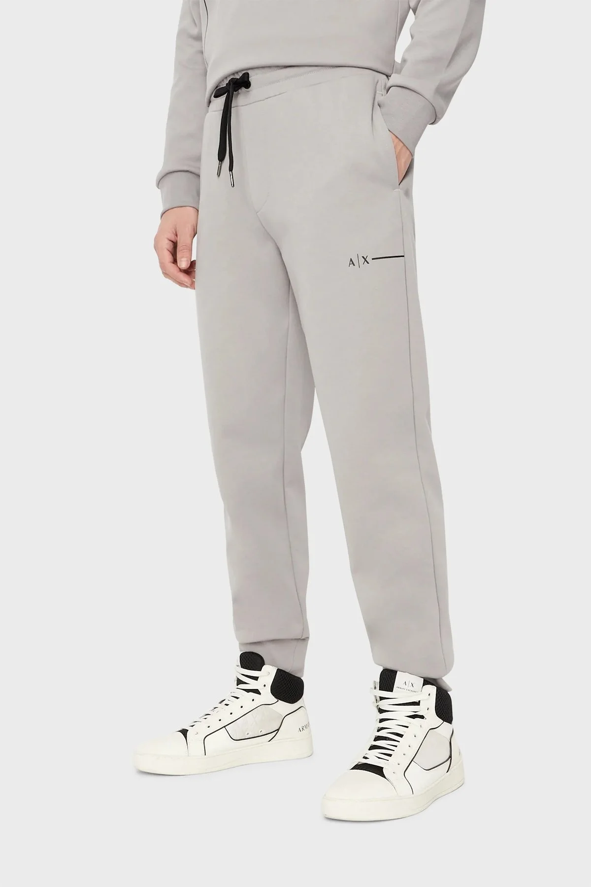 Armani Exchange Pamuklu Regular Fit Jogger Spor Erkek Pantolon 3RZPBB ZJCAZ 1913 GRİ - 1
