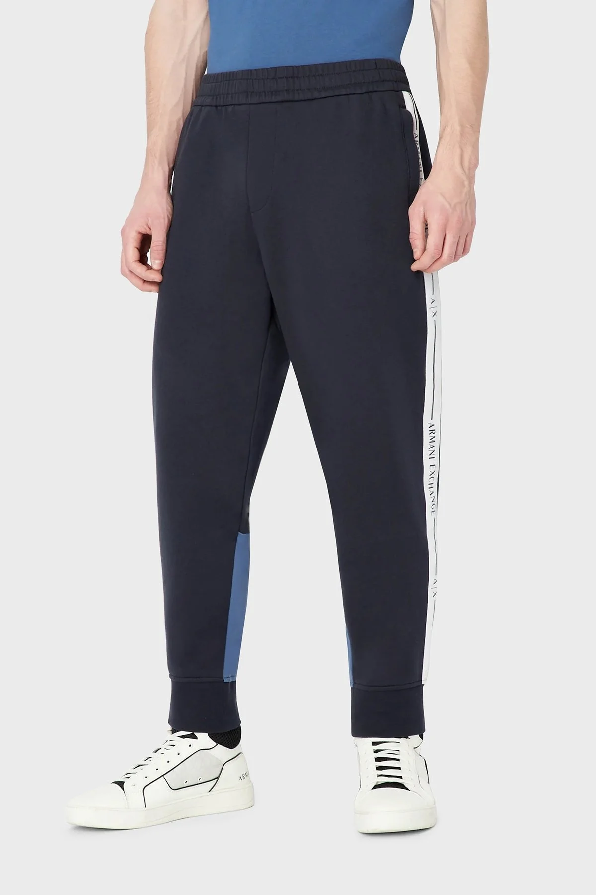 Armani Exchange Pamuklu Regular Fit Jogger Spor Erkek Pantolon 3RZPFB ZJDEZ 85CE LACİVERT - 1