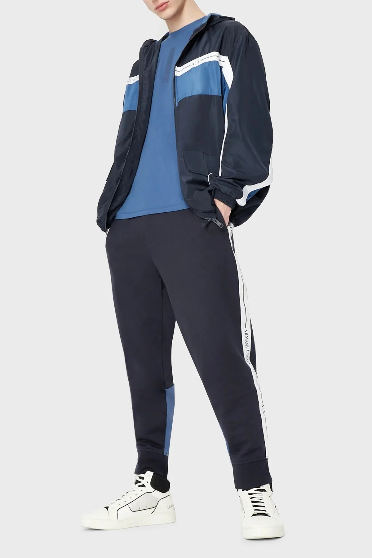 Armani Exchange Pamuklu Regular Fit Jogger Spor Erkek Pantolon 3RZPFB ZJDEZ 85CE LACİVERT - 3