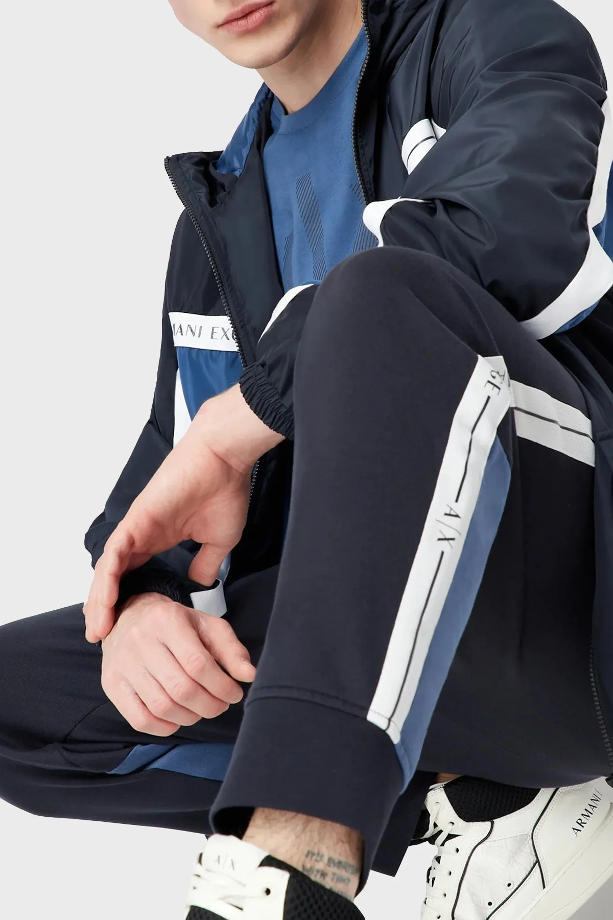 Armani Exchange Pamuklu Regular Fit Jogger Spor Erkek Pantolon 3RZPFB ZJDEZ 85CE LACİVERT - 4