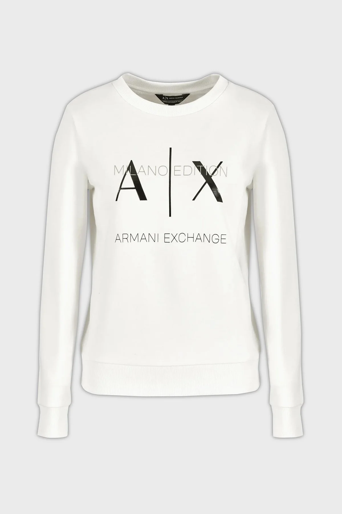 Armani Exchange Pamuklu Regular Fit Bisiklet Yaka Bayan Sweat 3DYM92 YJFDZ 1125 BEYAZ - 10