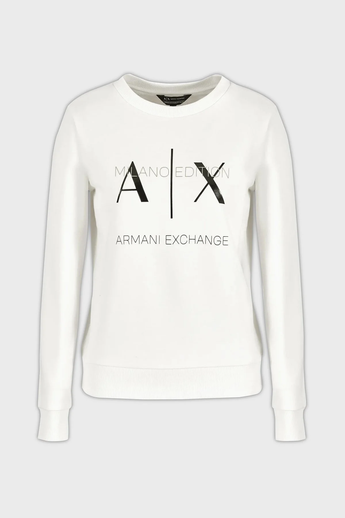Armani Exchange Pamuklu Regular Fit Bisiklet Yaka Kadın Sweat 3DYM92 YJFDZ 1125 BEYAZ - 5
