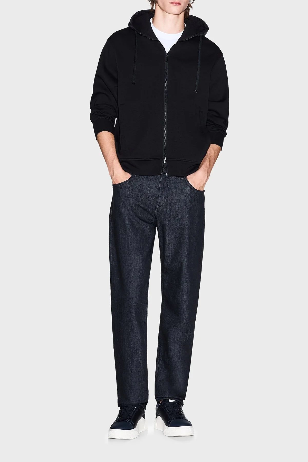 Armani Exchange Pamuklu Regular Fit Kapitoneli Kapüşonlu Fermuarlı Erkek Sweat XM001891 AF10818 UC001 SİYAH - 2