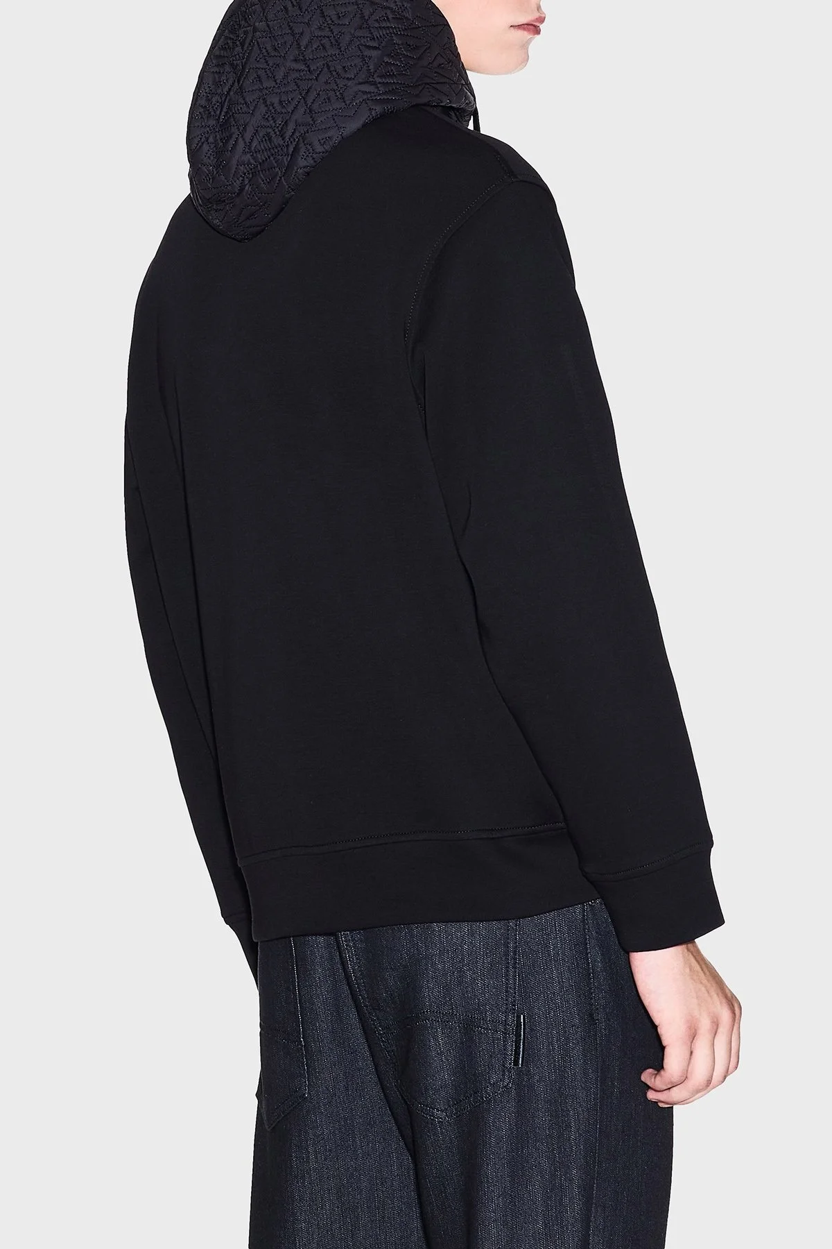 Armani Exchange Pamuklu Regular Fit Kapitoneli Kapüşonlu Fermuarlı Erkek Sweat XM001891 AF10818 UC001 SİYAH - 3