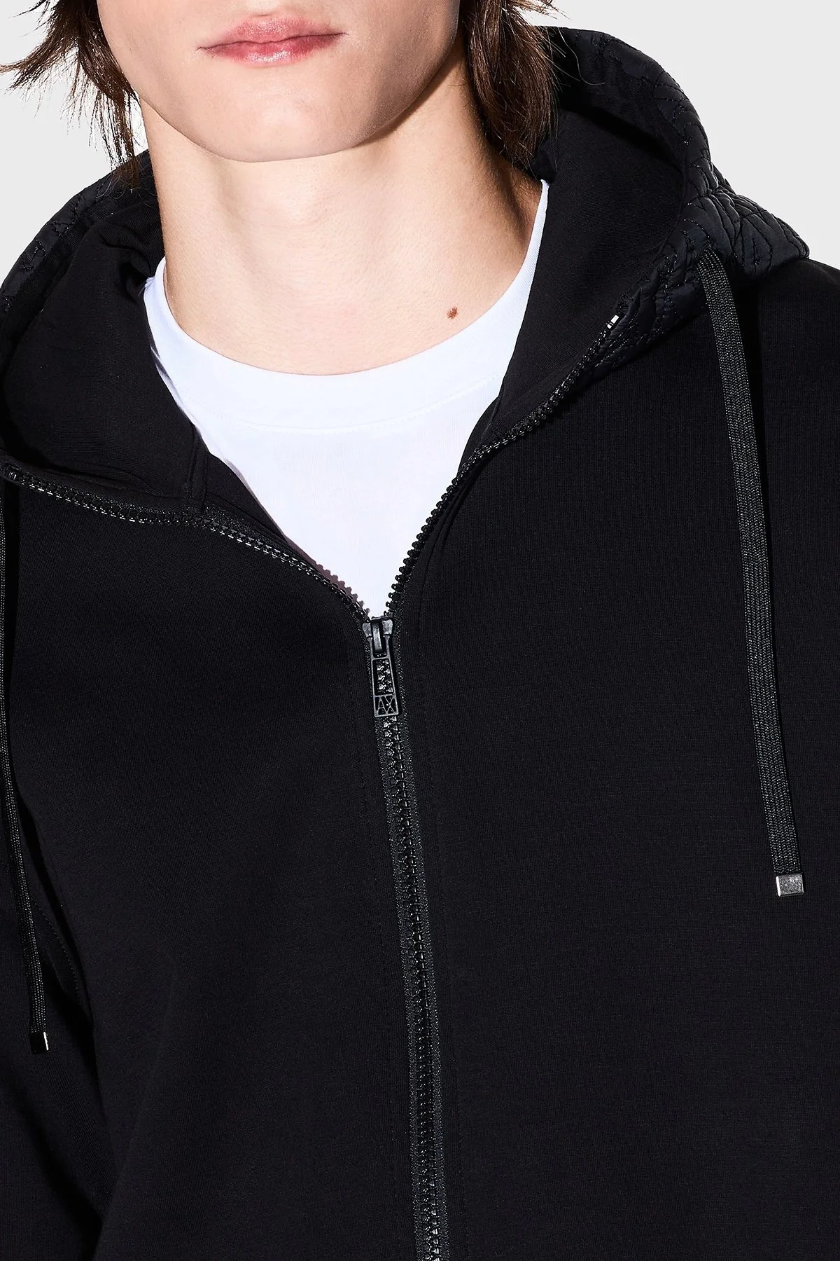 Armani Exchange Pamuklu Regular Fit Kapitoneli Kapüşonlu Fermuarlı Erkek Sweat XM001891 AF10818 UC001 SİYAH - 4