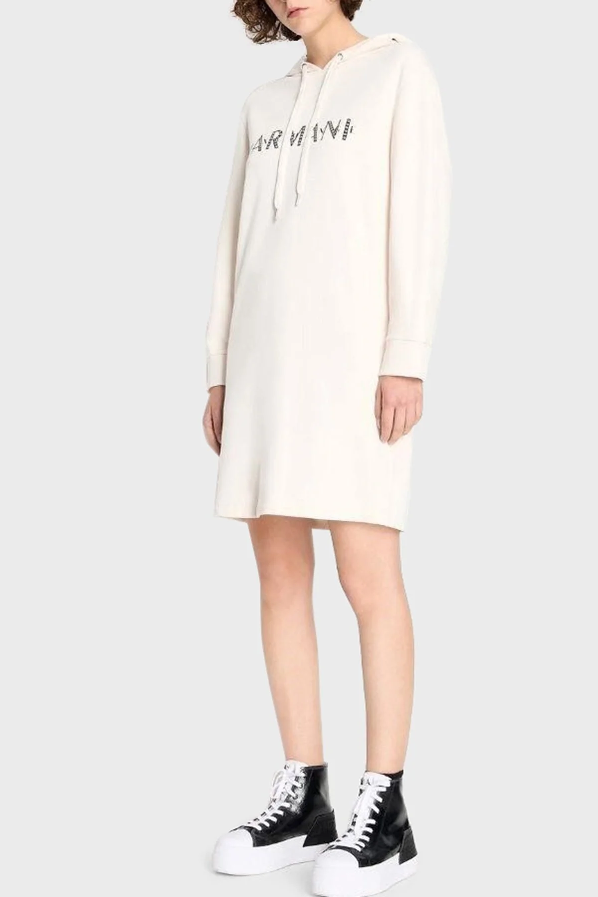 Armani Exchange Pamuklu Regular Fit Kapüşonlu Bayan Elbise 6RYA81 YJDBZ 1130 BEYAZ - 7