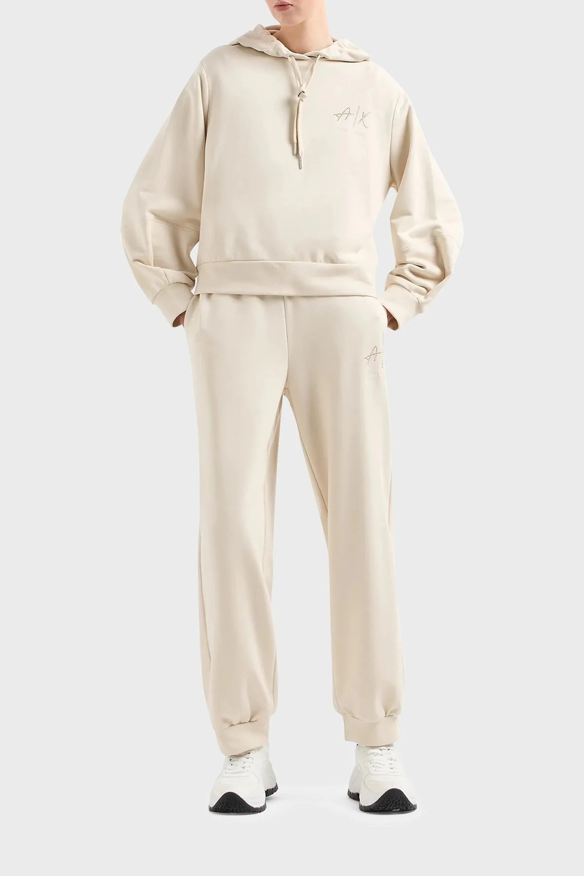 Armani Exchange Pamuklu Regular Fit Kapüşonlu Bayan Sweat 3DYM12 YJFFZ 1787 BEJ - 7