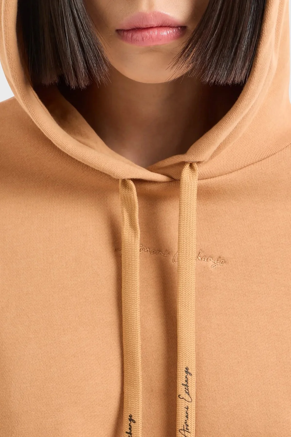 Armani Exchange Pamuklu Regular Fit Kapüşonlu Crop Bayan Sweat 6DYM71 YJEEZ 1788 Tarçın - 2