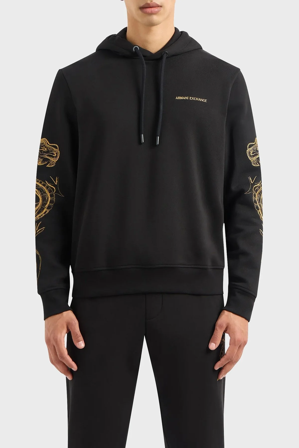 Armani Exchange Pamuklu Regular Fit Kapüşonlu Erkek Sweat 3DZMGH ZJ4XZ 1200 SİYAH - 1