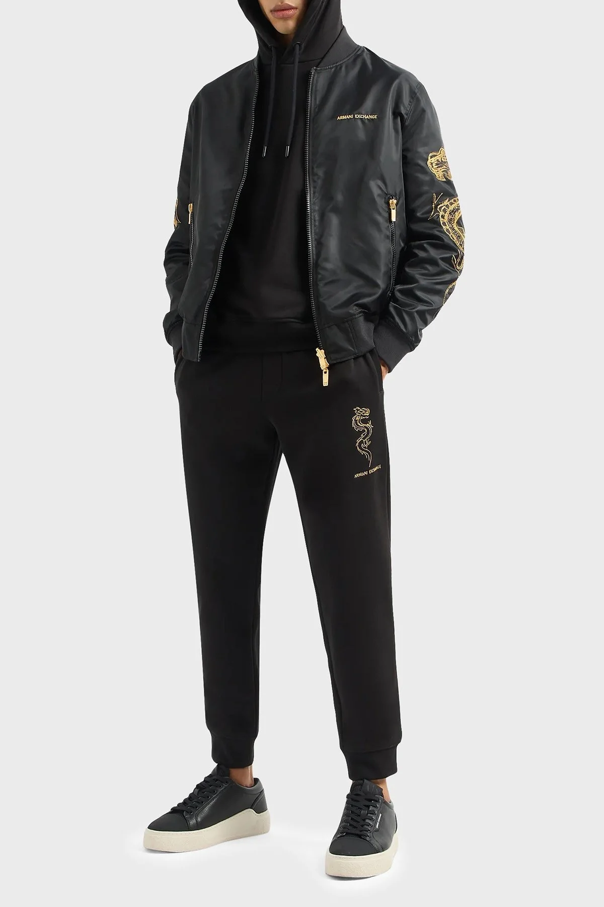 Armani Exchange Pamuklu Regular Fit Kapüşonlu Erkek Sweat 3DZMGH ZJ4XZ 1200 SİYAH - 3