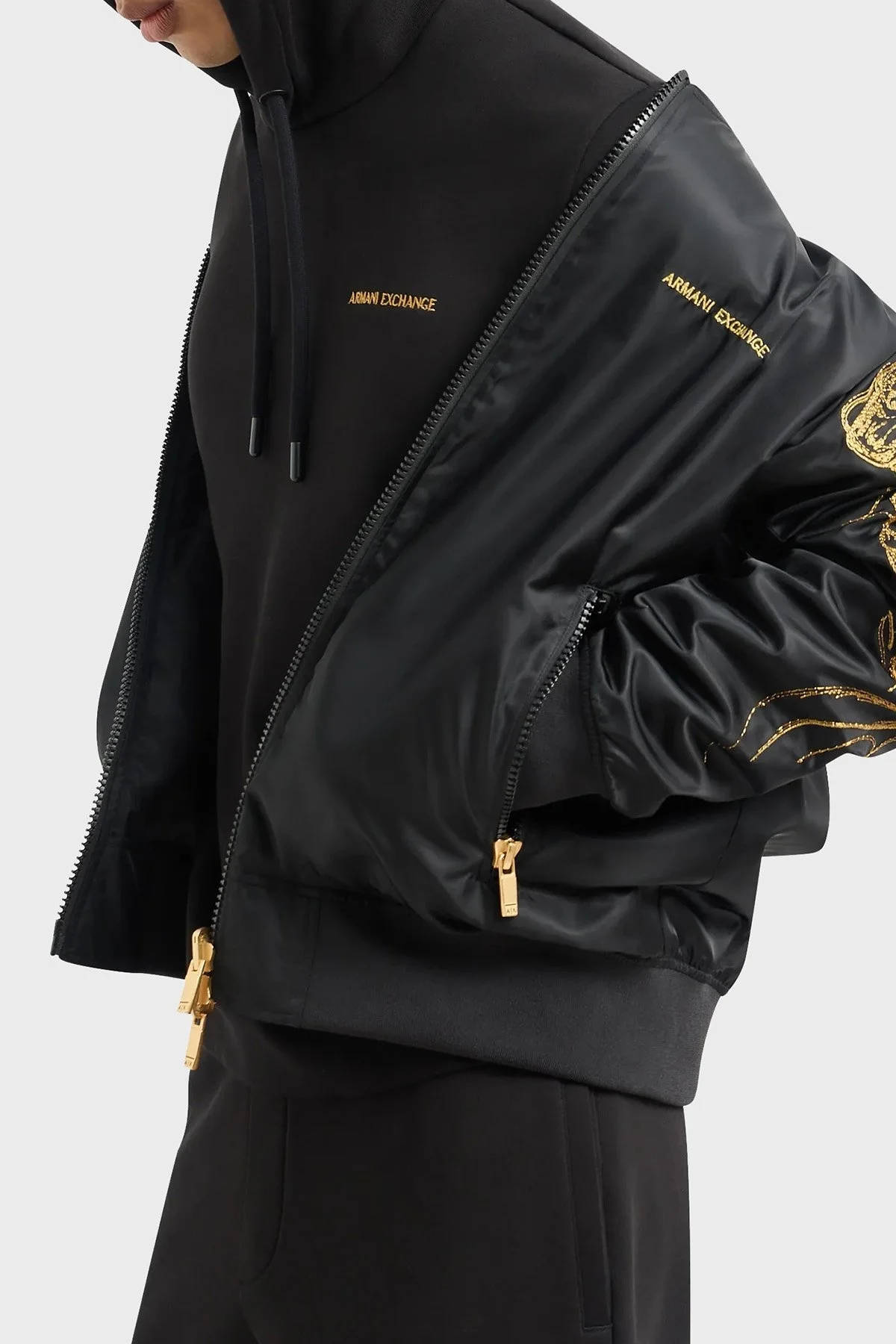 Armani Exchange Pamuklu Regular Fit Kapüşonlu Erkek Sweat 3DZMGH ZJ4XZ 1200 SİYAH - 4