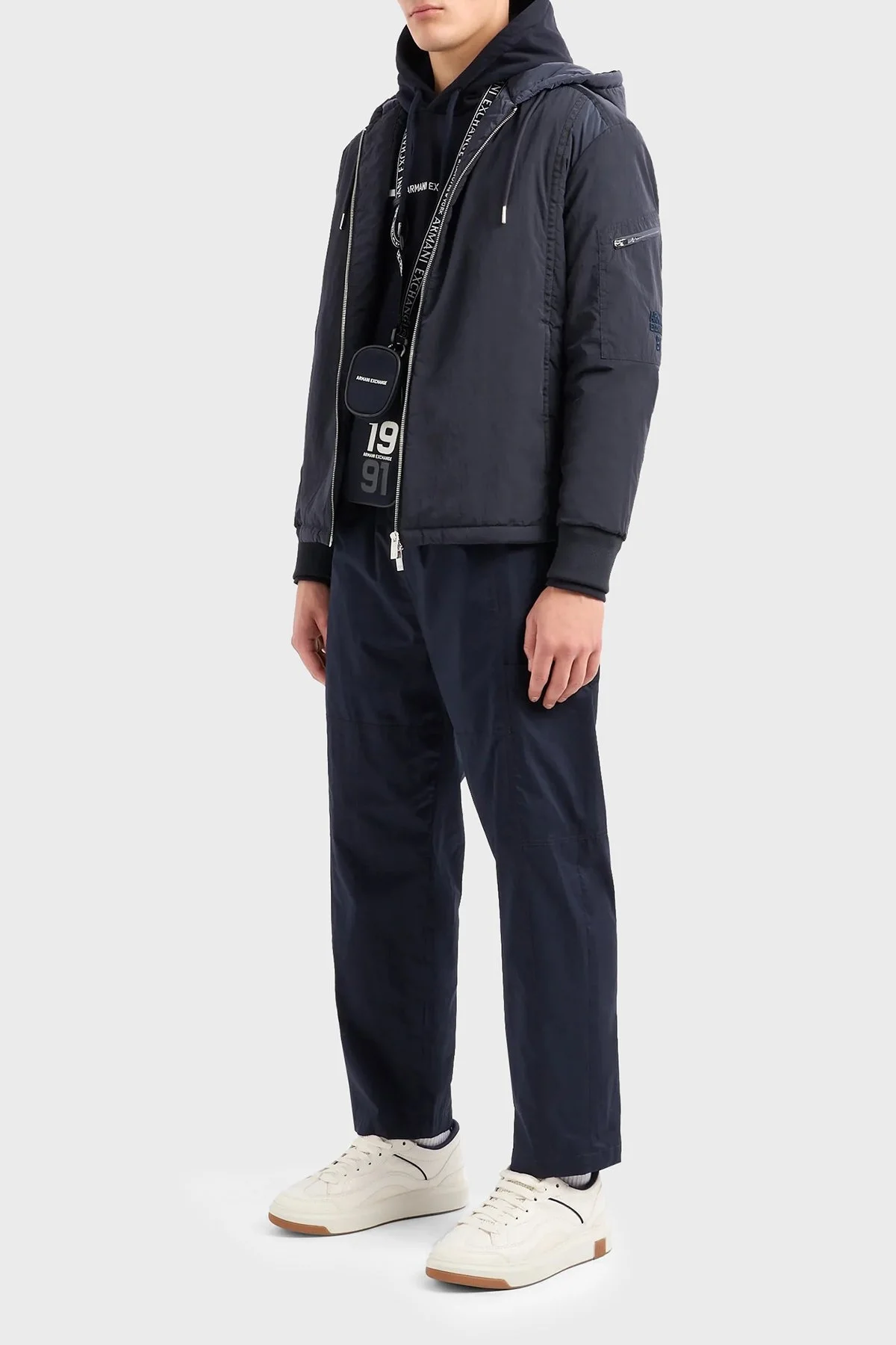 Armani Exchange Pamuklu Regular Fit Kapüşonlu Erkek Sweat 3DZMLF ZJ4XZ 1583 LACİVERT - 3