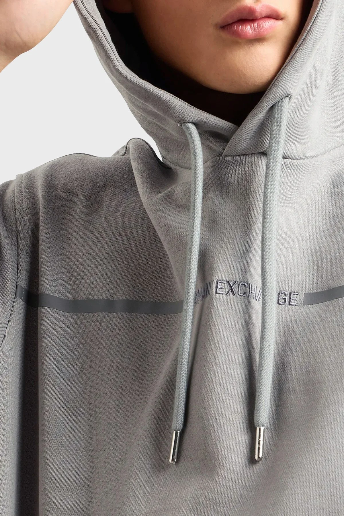 Armani Exchange Pamuklu Regular Fit Kapüşonlu Erkek Sweat 3DZMLF ZJ4XZ 1996 GRİ - 4