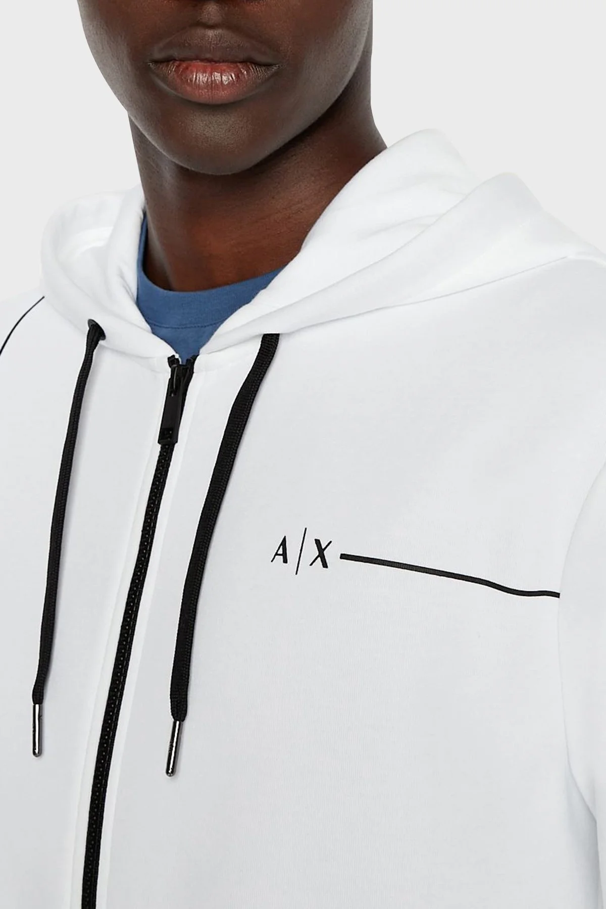 Armani Exchange Pamuklu Regular Fit Kapüşonlu Erkek Sweat 3RZMAP ZJTDZ 1100 BEYAZ - 2