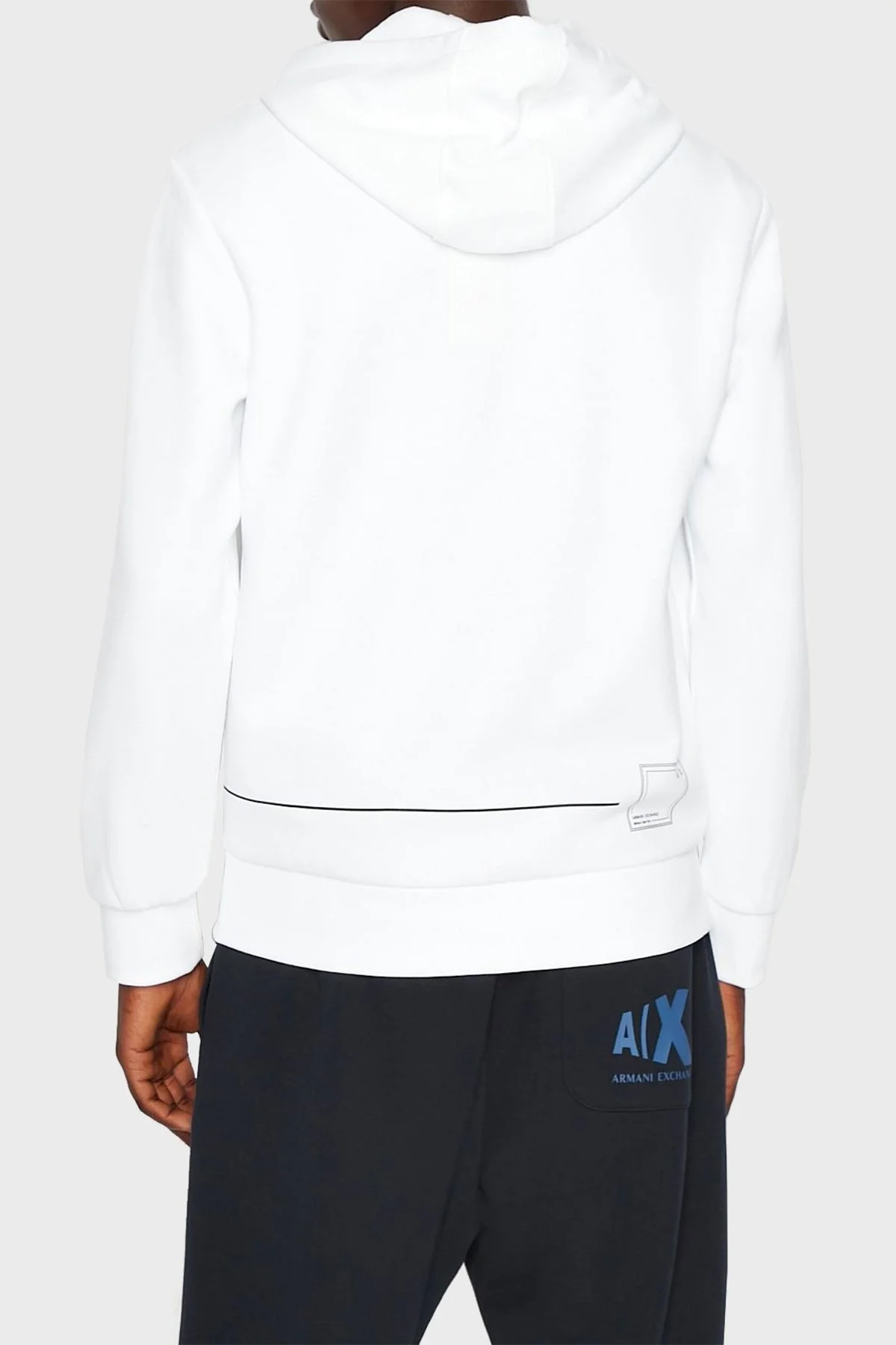 Armani Exchange Pamuklu Regular Fit Kapüşonlu Erkek Sweat 3RZMAP ZJTDZ 1100 BEYAZ - 3