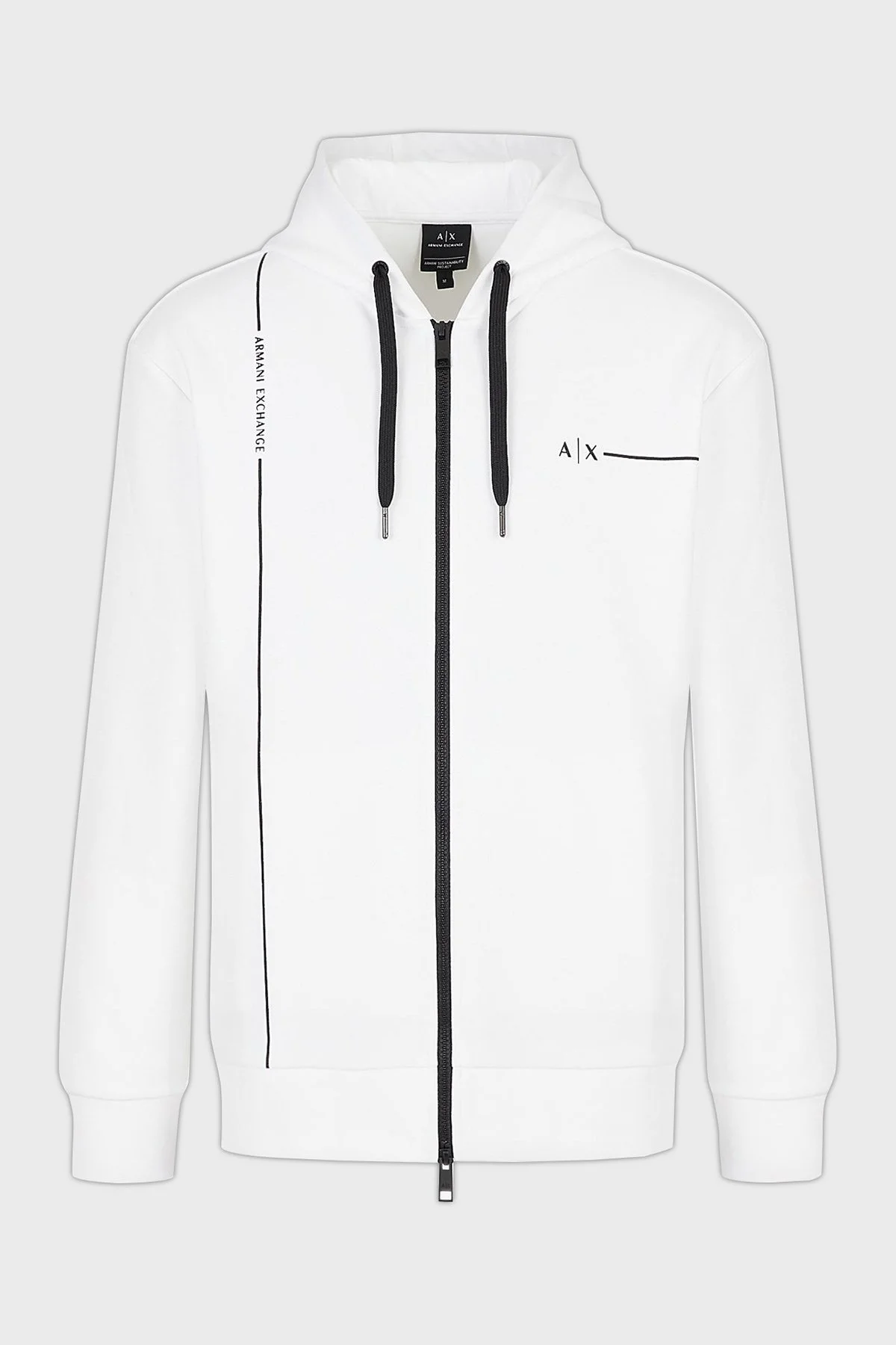 Armani Exchange Pamuklu Regular Fit Kapüşonlu Erkek Sweat 3RZMAP ZJTDZ 1100 BEYAZ - 4