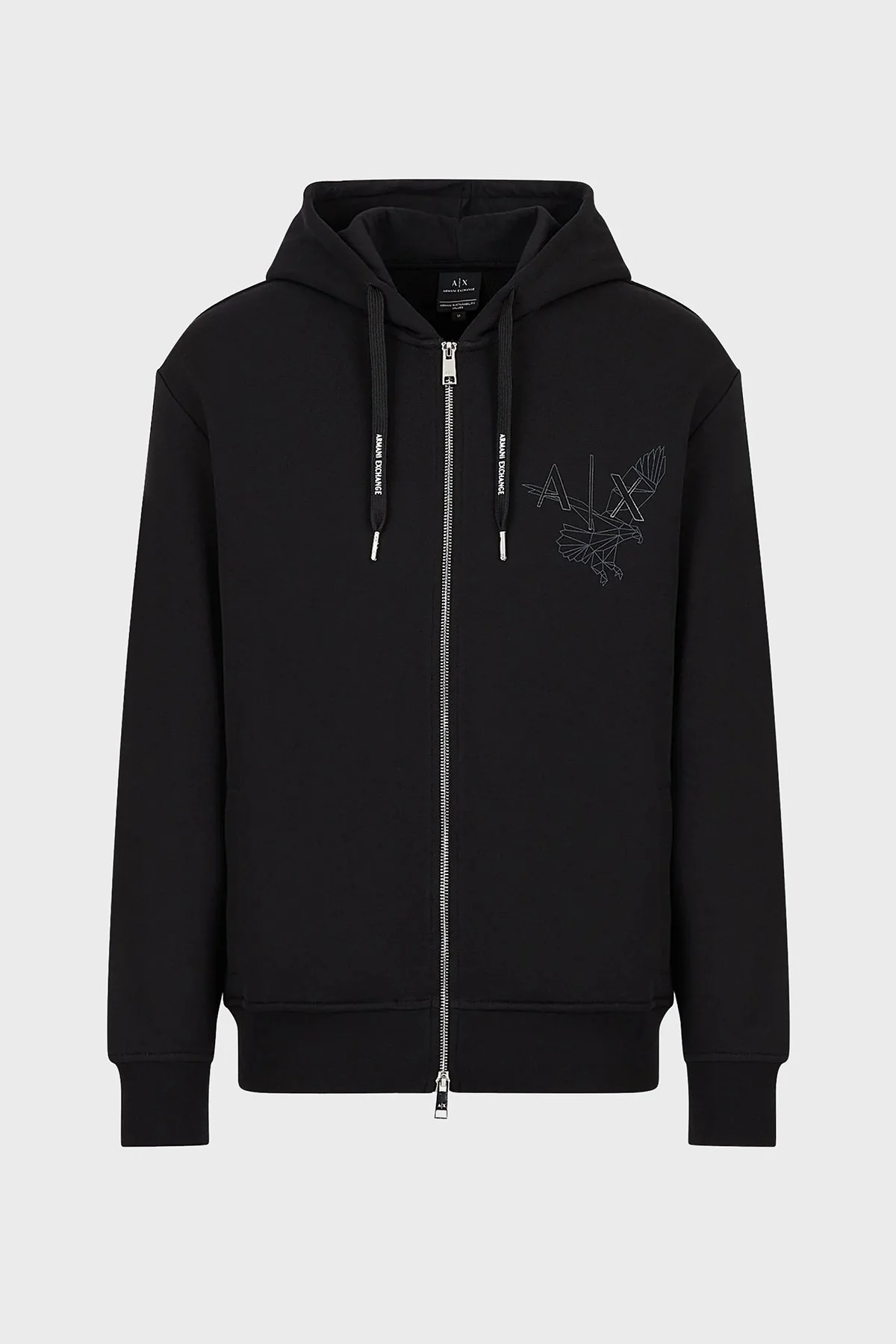 Armani Exchange Pamuklu Regular Fit Kapüşonlu Erkek Sweat 3RZMAP ZJTDZ 1200 SİYAH - 5
