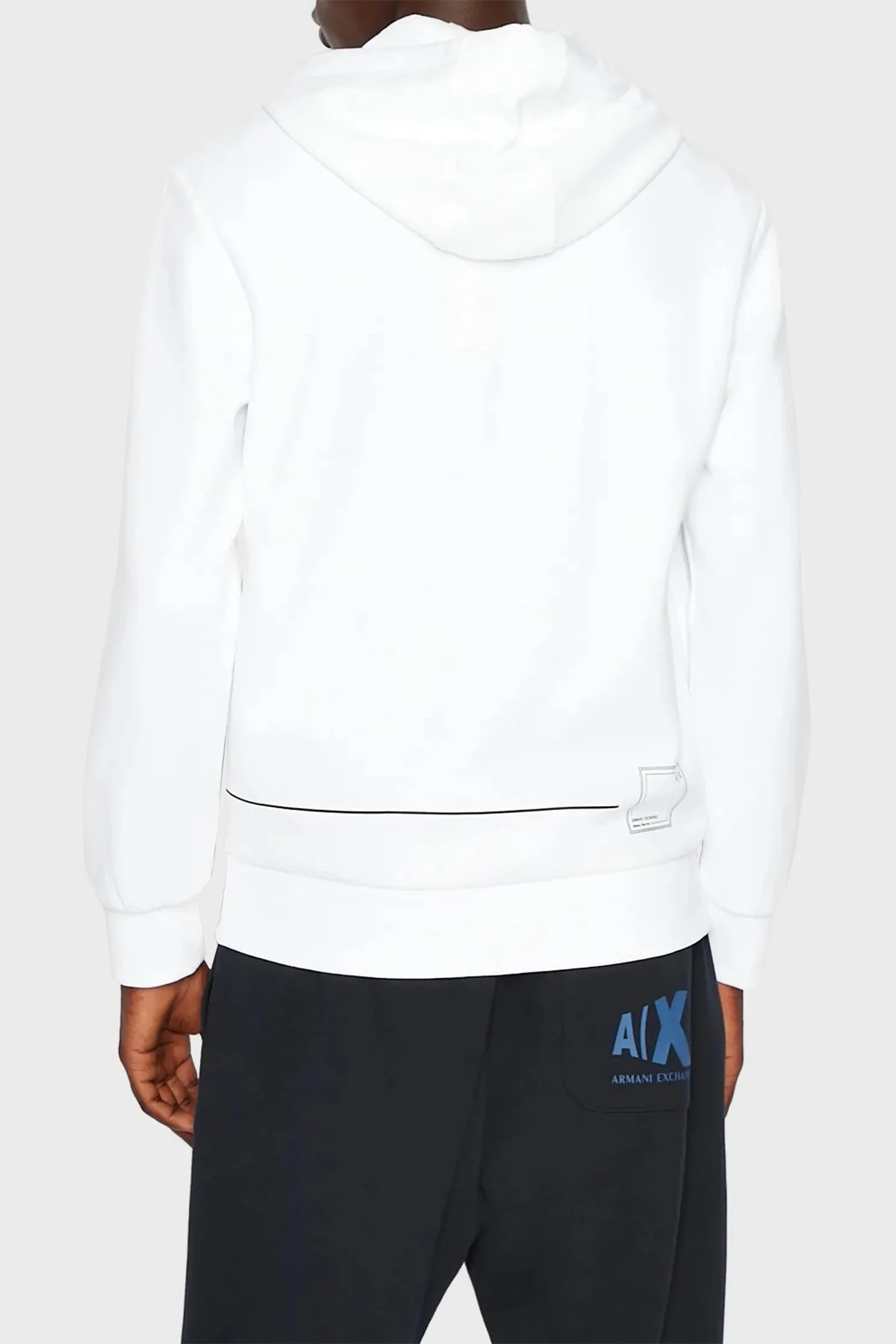 Armani Exchange Pamuklu Regular Fit Kapüşonlu Erkek Sweat 3RZMBB ZJCAZ 1100 BEYAZ - 6