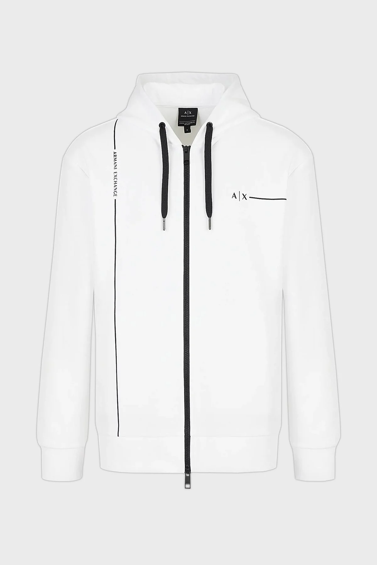 Armani Exchange Pamuklu Regular Fit Kapüşonlu Erkek Sweat 3RZMBB ZJCAZ 1100 BEYAZ - 8