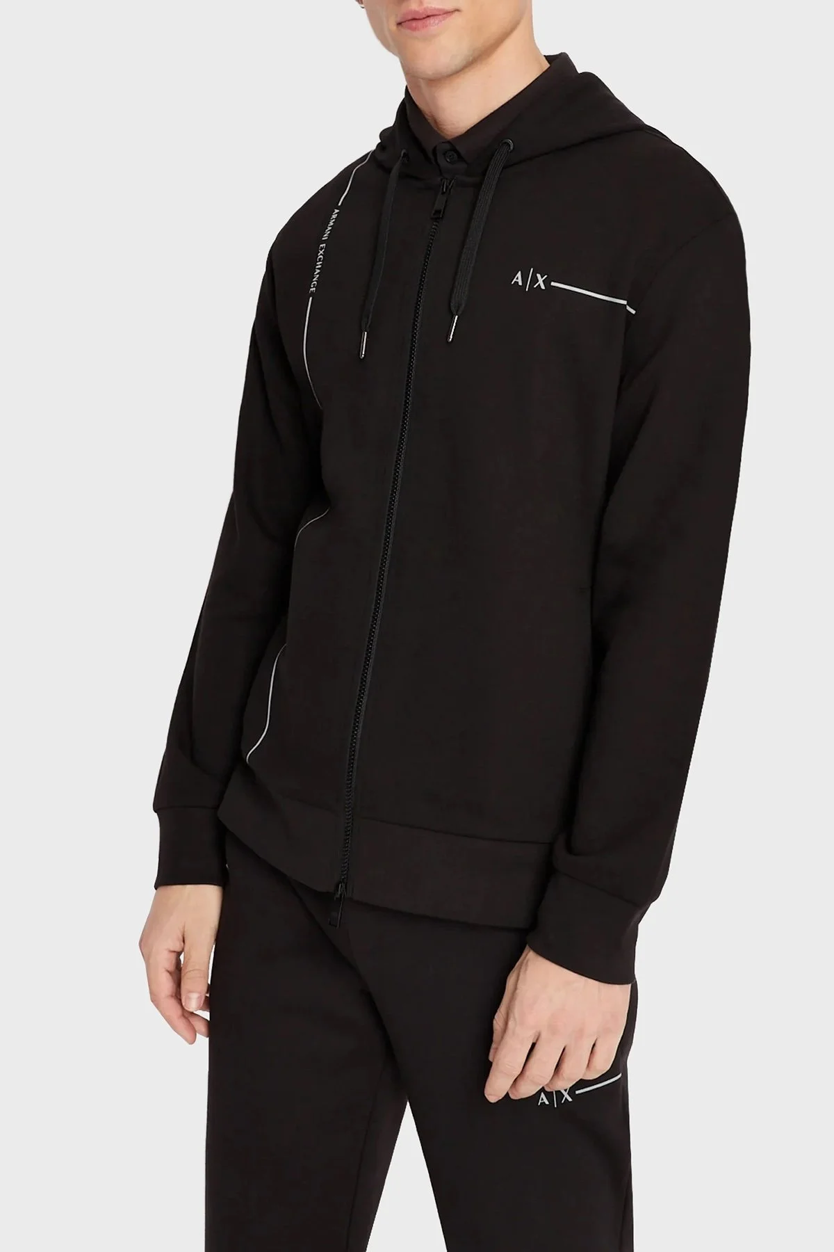 Armani Exchange Pamuklu Regular Fit Kapüşonlu Erkek Sweat 3RZMBB ZJCAZ 1200 SİYAH - 1