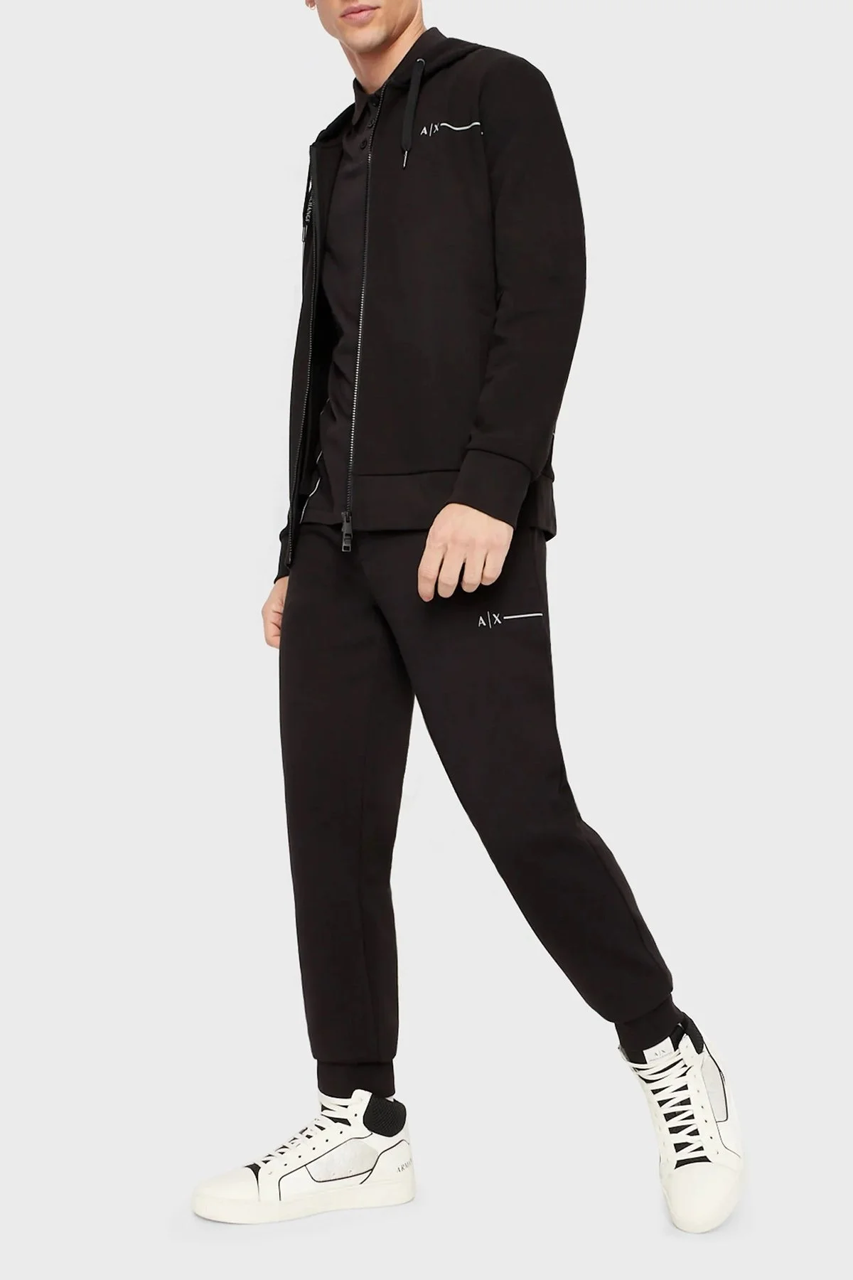 Armani Exchange Pamuklu Regular Fit Kapüşonlu Erkek Sweat 3RZMBB ZJCAZ 1200 SİYAH - 2