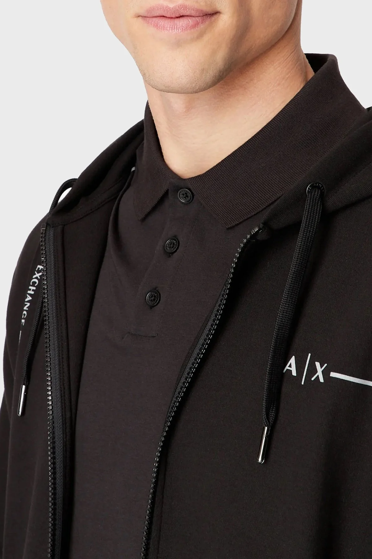 Armani Exchange Pamuklu Regular Fit Kapüşonlu Erkek Sweat 3RZMBB ZJCAZ 1200 SİYAH - 3