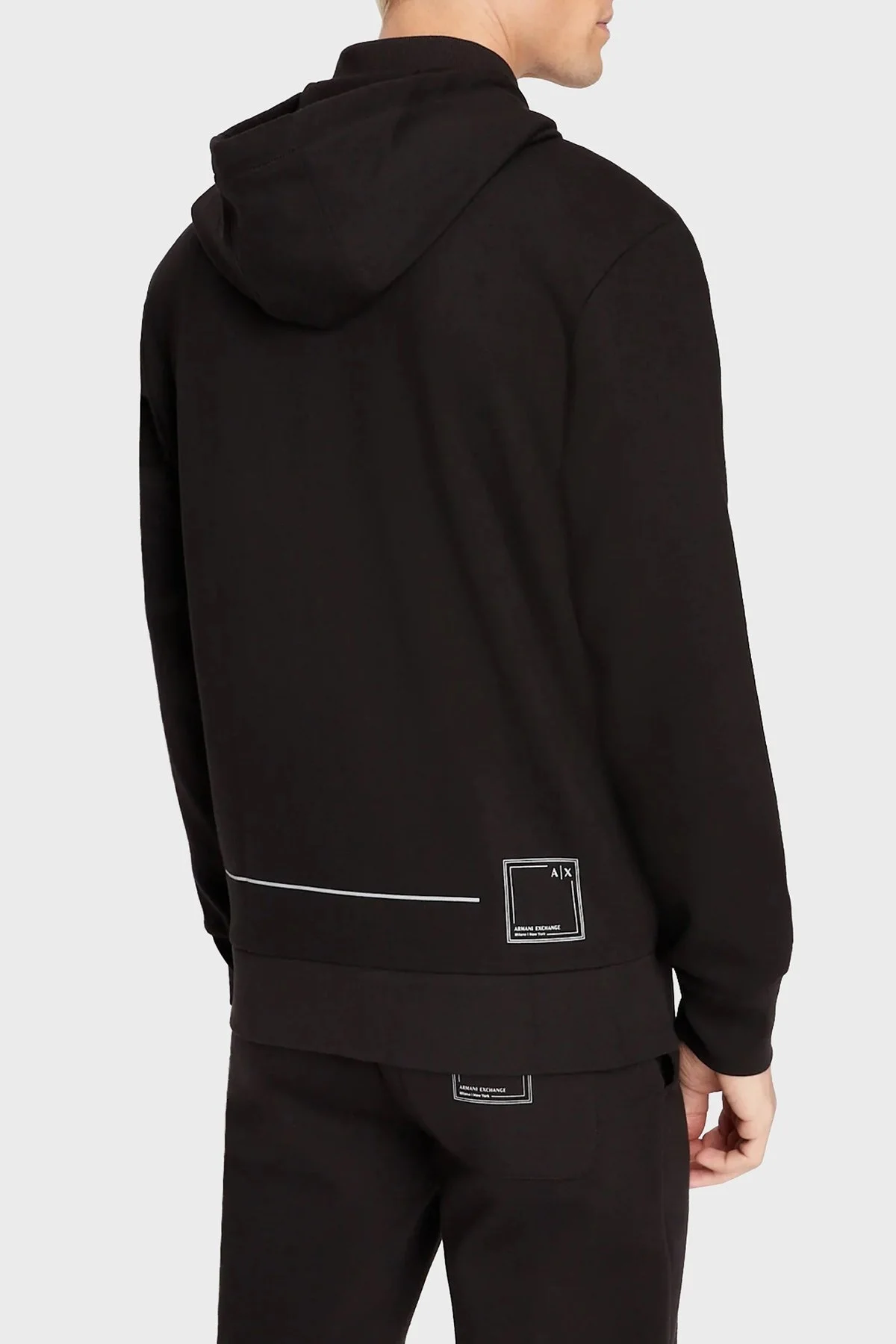 Armani Exchange Pamuklu Regular Fit Kapüşonlu Erkek Sweat 3RZMBB ZJCAZ 1200 SİYAH - 4