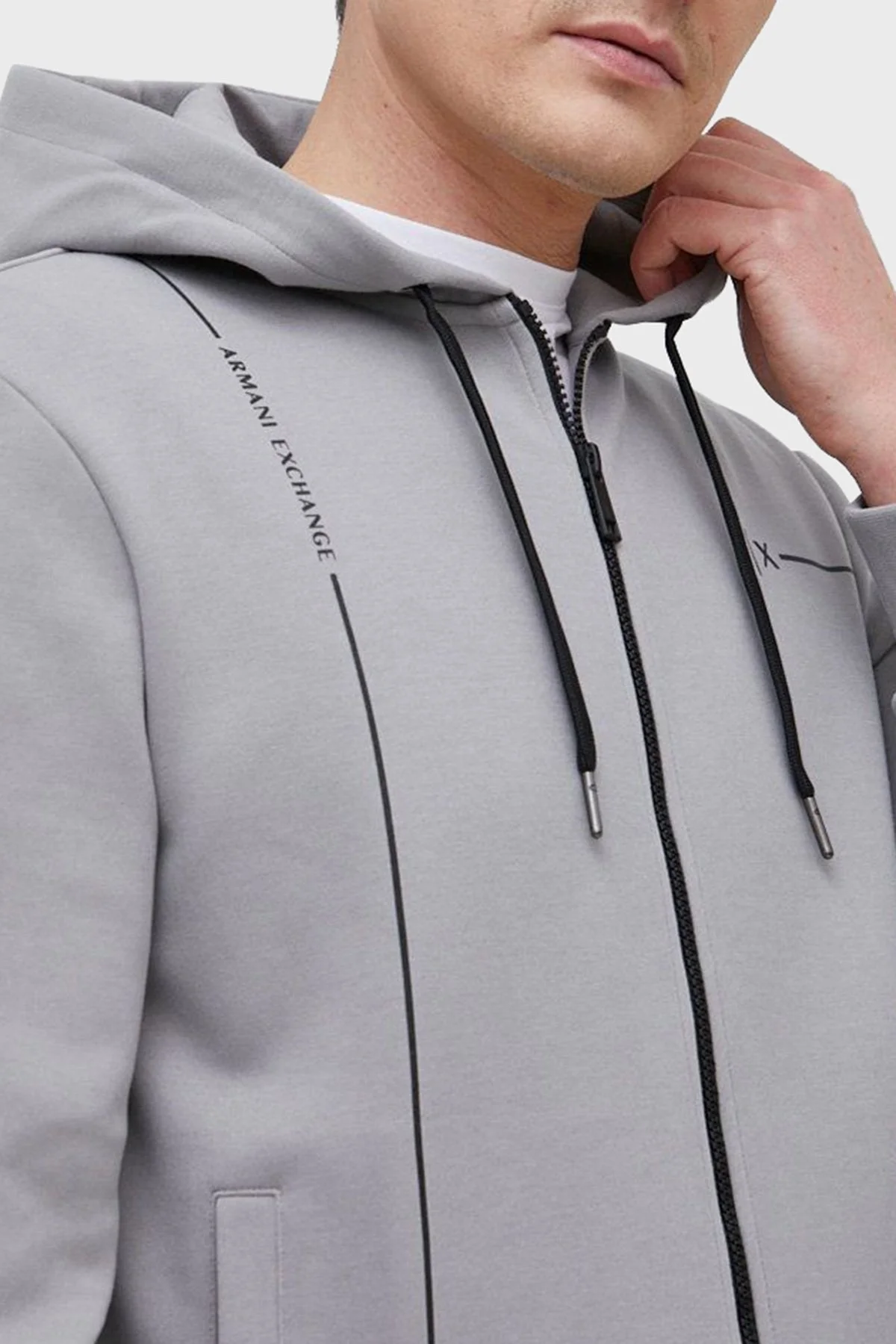 Armani Exchange Pamuklu Regular Fit Kapüşonlu Erkek Sweat 3RZMBB ZJCAZ 1913 GRİ - 9