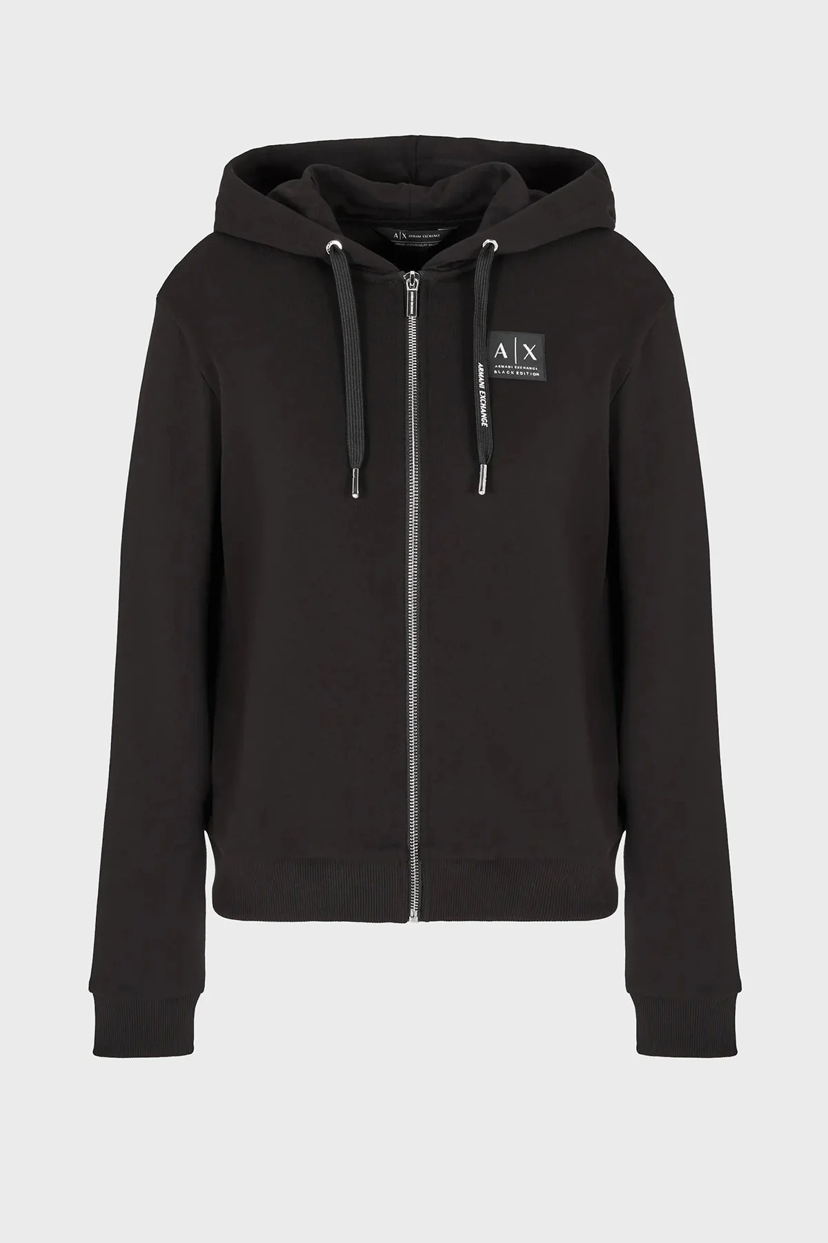 Armani Exchange Pamuklu Regular Fit Kapüşonlu Fermuarlı Bayan Sweat XW000082 AF10172 UC001 SİYAH - 4