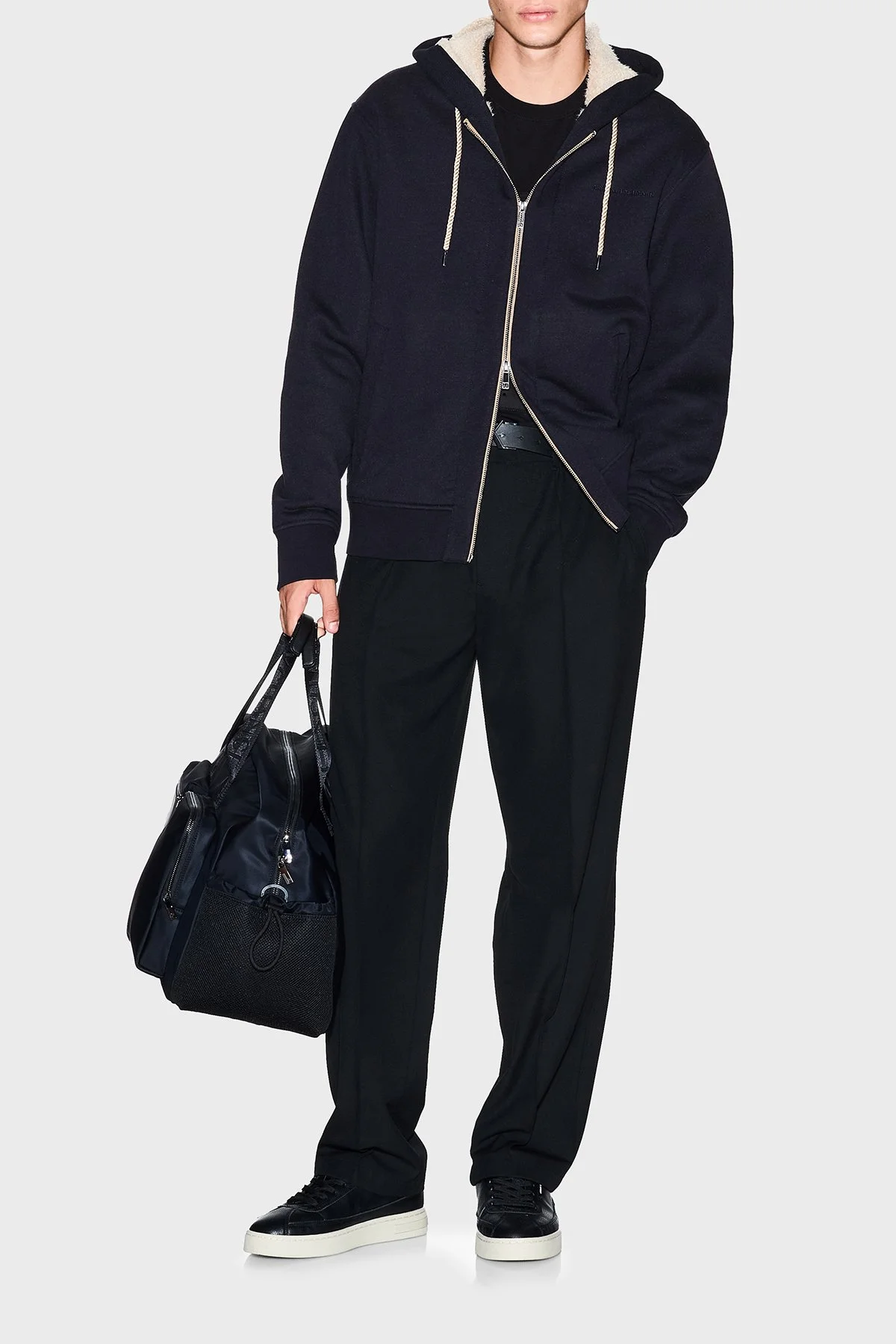 Armani Exchange Pamuklu Regular Fit Kapüşonlu Fermuarlı Erkek Sweat XM001026 AF16279 UB101 LACİVERT - 2