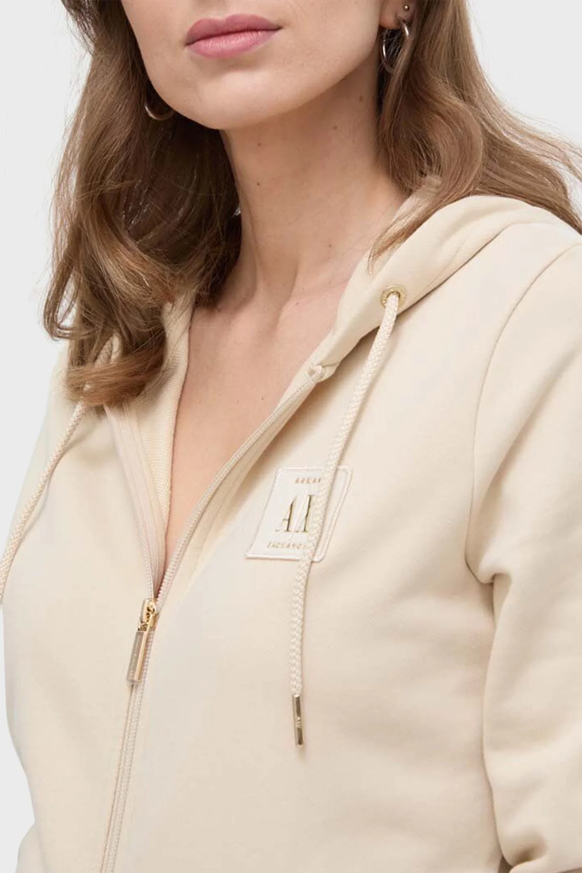 Armani Exchange Pamuklu Regular Fit Kapüşonlu Triko Bayan Sweat 8NYM08 YJ68Z 1787 BEJ - 4