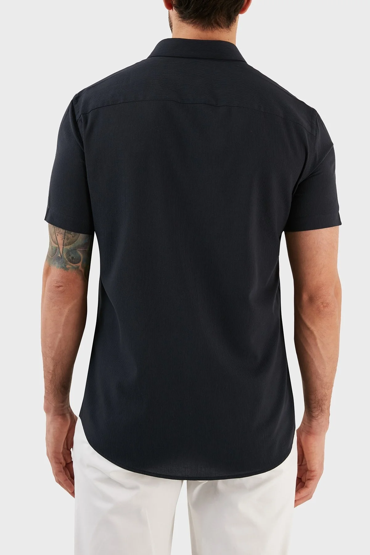 Armani Exchange Pamuklu Regular Fit Kısa Kollu Erkek Gömlek 3RZC07 ZNYMZ 1510 LACİVERT - 5