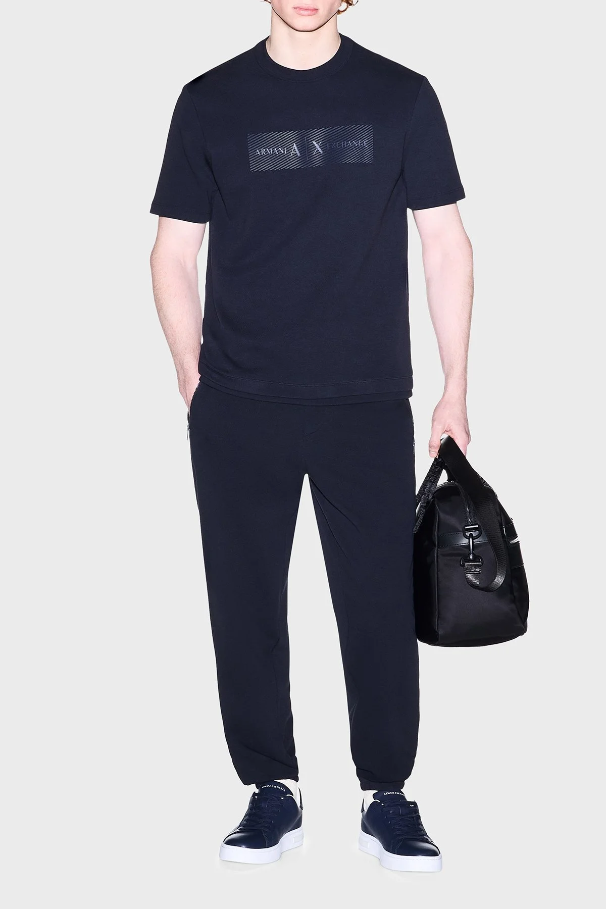 Armani Exchange Pamuklu Regular Fit Lastikli Paça Jogger Erkek Pantolon XM002353 AF21869 UB101 Lacivert - 2