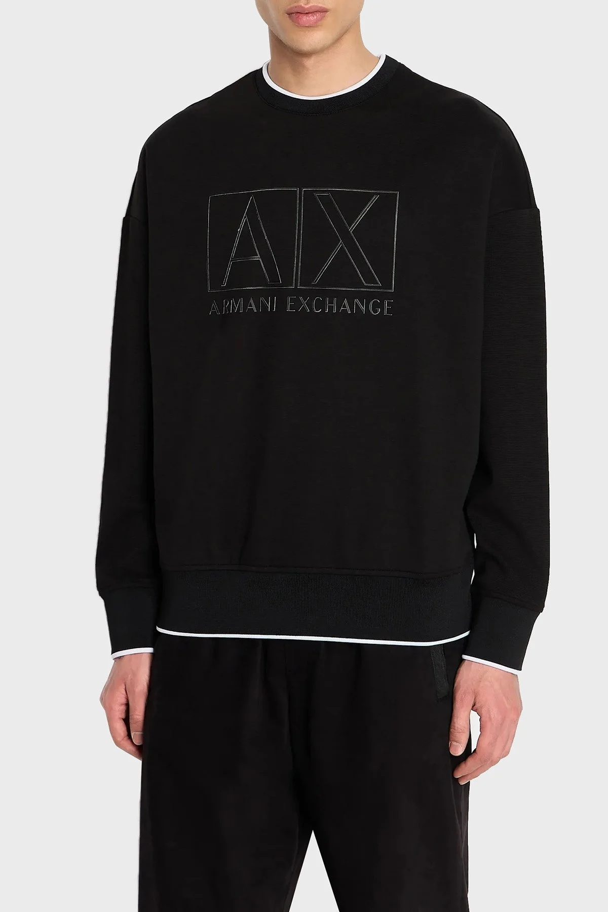 Armani Exchange Pamuklu Regular Fit Logo Baskılı Erkek Sweat 6RZMHJ ZJDJZ 1200 SİYAH - 1