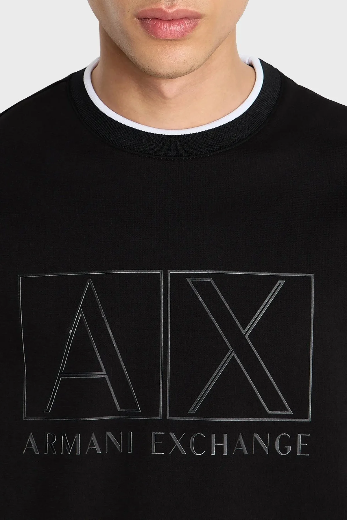 Armani Exchange Pamuklu Regular Fit Logo Baskılı Erkek Sweat 6RZMHJ ZJDJZ 1200 SİYAH - 4