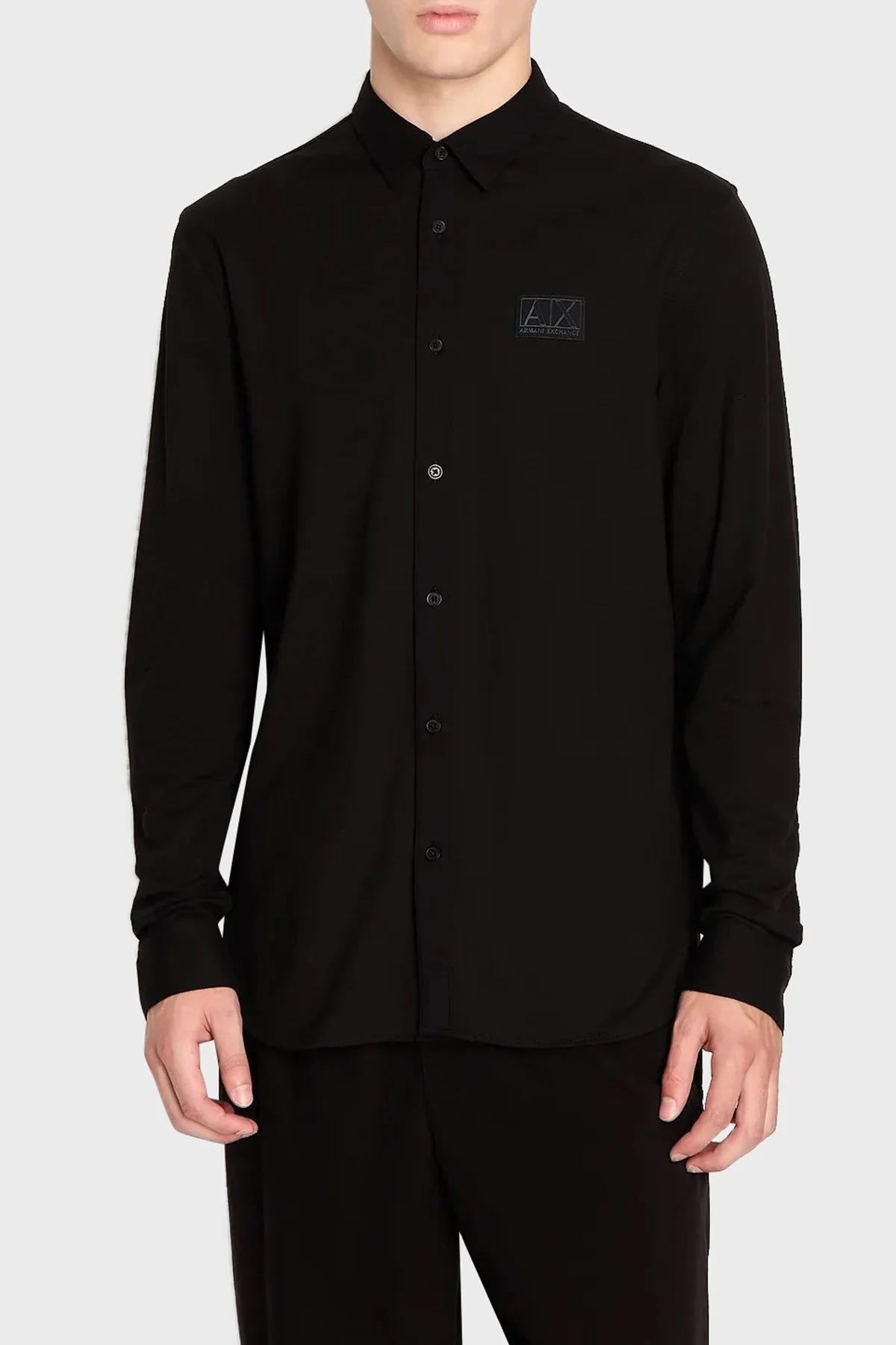Armani Exchange Pamuklu Regular Fit Logo Detaylı Erkek Gömlek 6RZCHJ ZJYCZ 1200 SİYAH - 1