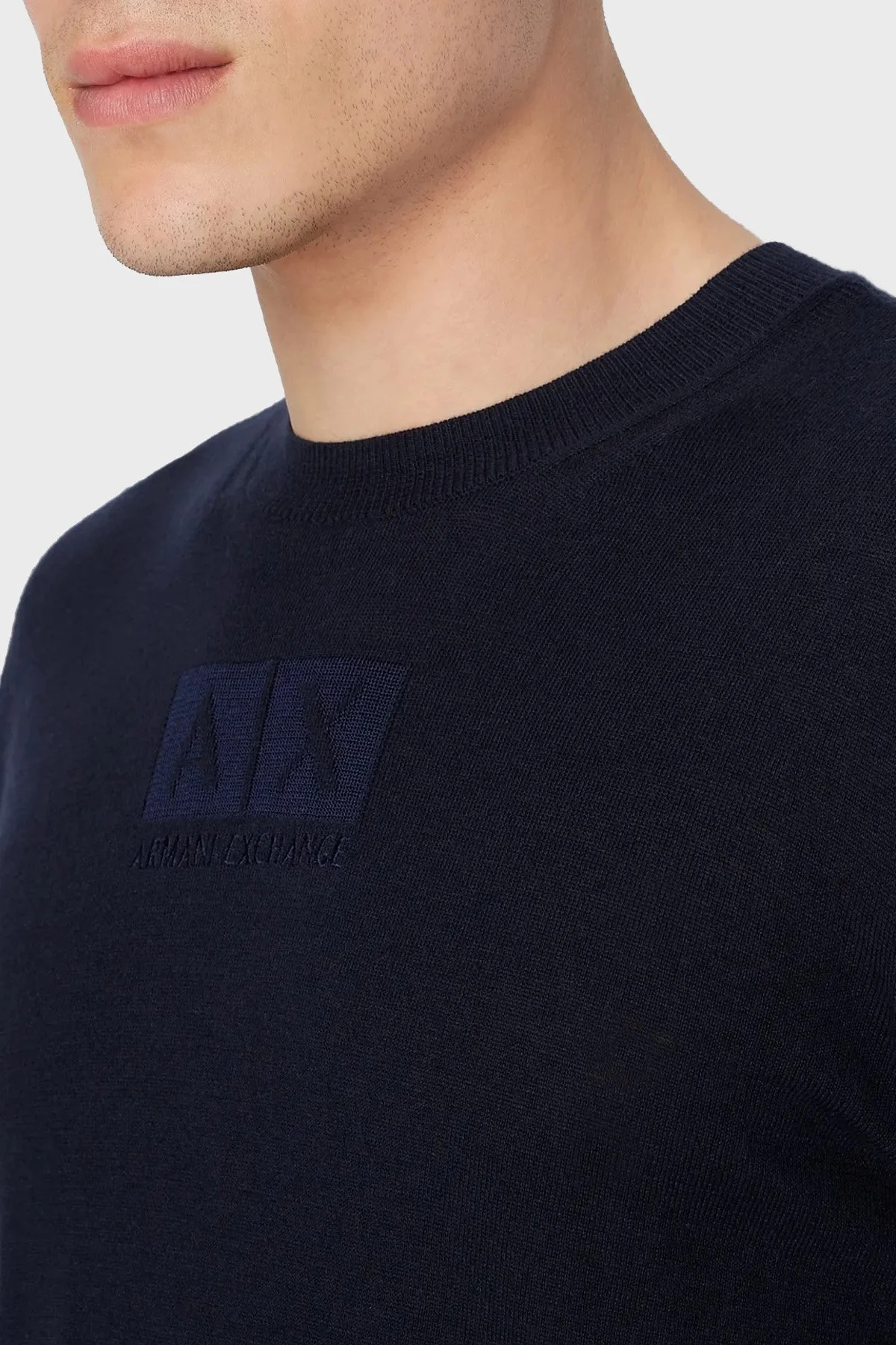 Armani Exchange Pamuklu Regular Fit Logo Detaylı Erkek Kazak 6RZM1F ZMW8Z 1510 LACİVERT - 3