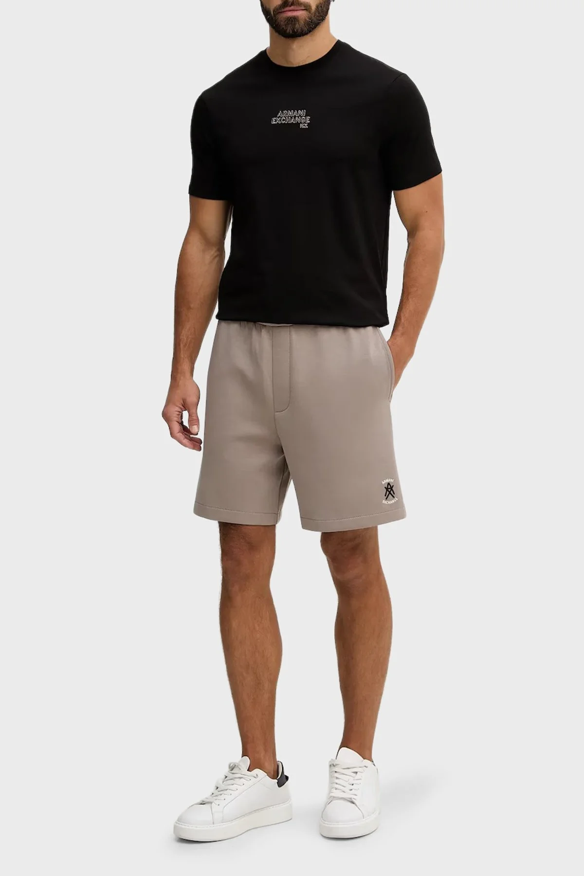 Armani Exchange Pamuklu Regular Fit Logo Detaylı Normal Bel Erkek Şort XM001773 AF10818 U6107 GRİ - 2