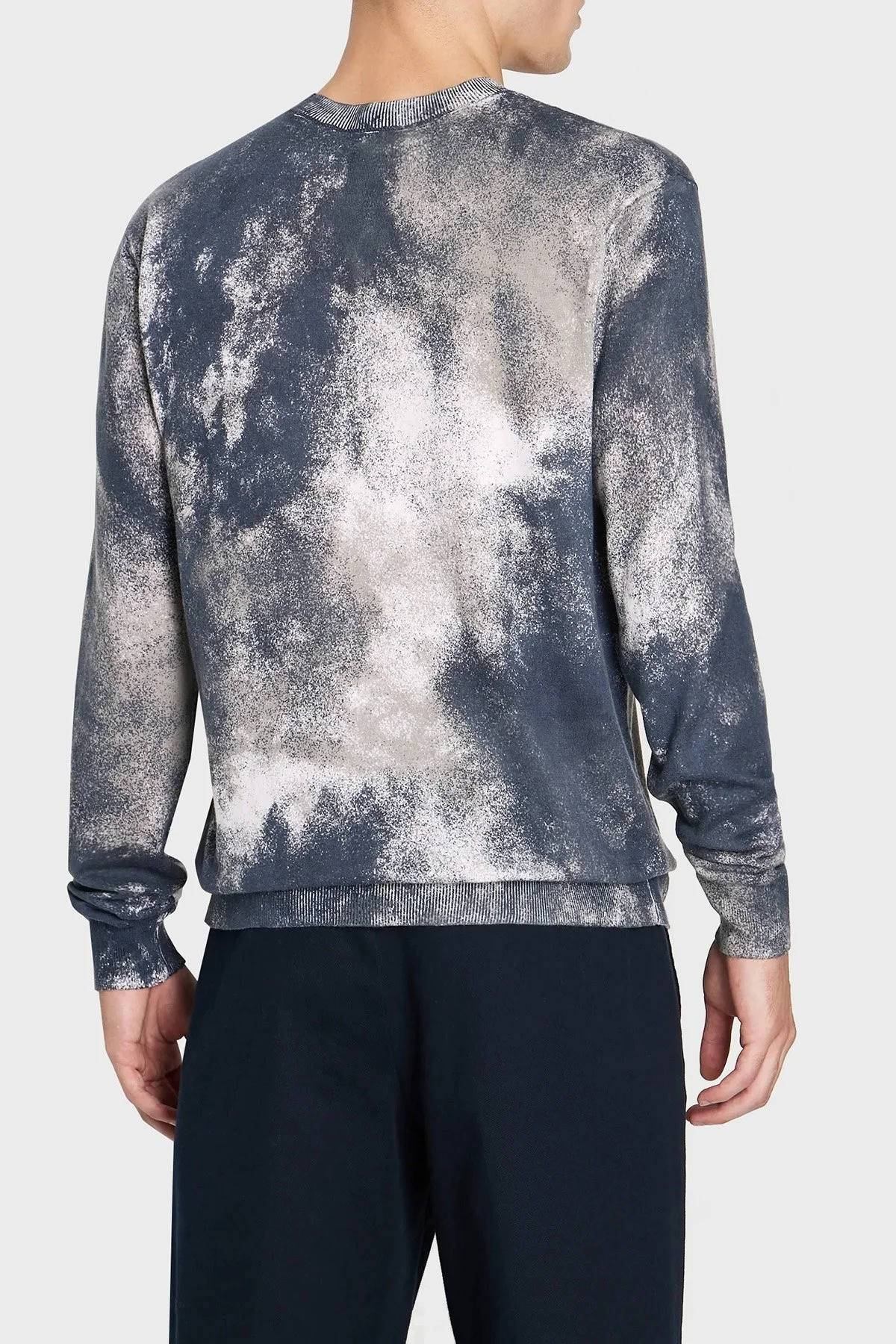 Armani Exchange Pamuklu Regular Fit Logo Detaylı Tasarım Erkek Kazak 6RZM2D ZMW8Z 21CE BEYAZ-MAVİ - 2