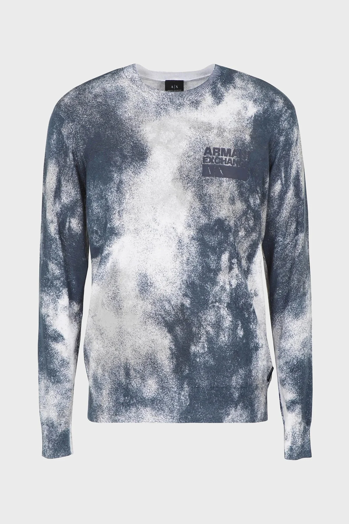 Armani Exchange Pamuklu Regular Fit Logo Detaylı Tasarım Erkek Kazak 6RZM2D ZMW8Z 21CE BEYAZ-MAVİ - 3