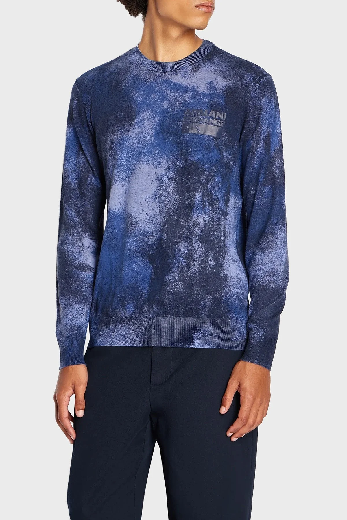 Armani Exchange Pamuklu Regular Fit Logo Detaylı Tasarım Erkek Kazak 6RZM2D ZMW8Z 25EC MAVİ - 1